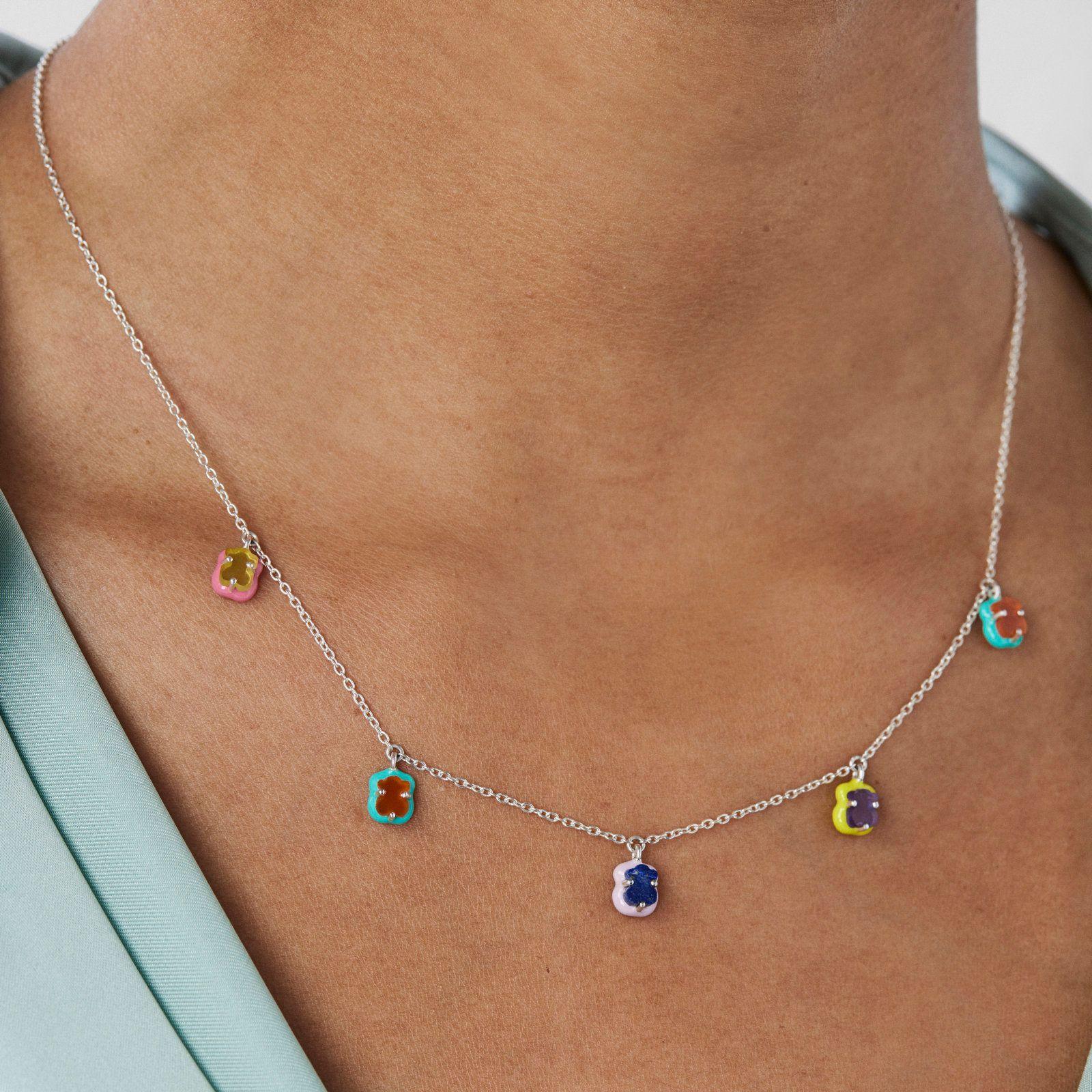 Collar de plata con motivos oso  Vibrant Colors Tous-3