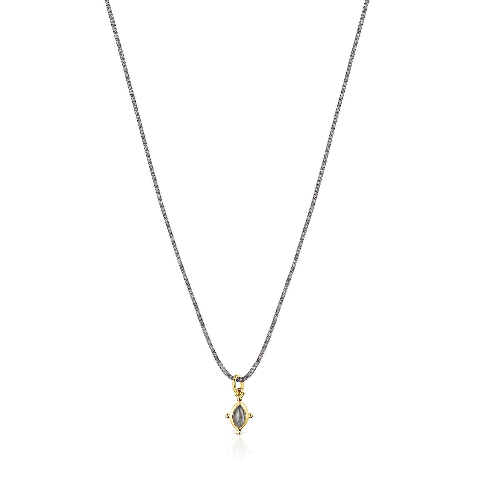 Collar labradorita y cordón gris Magic Nature Tous-0