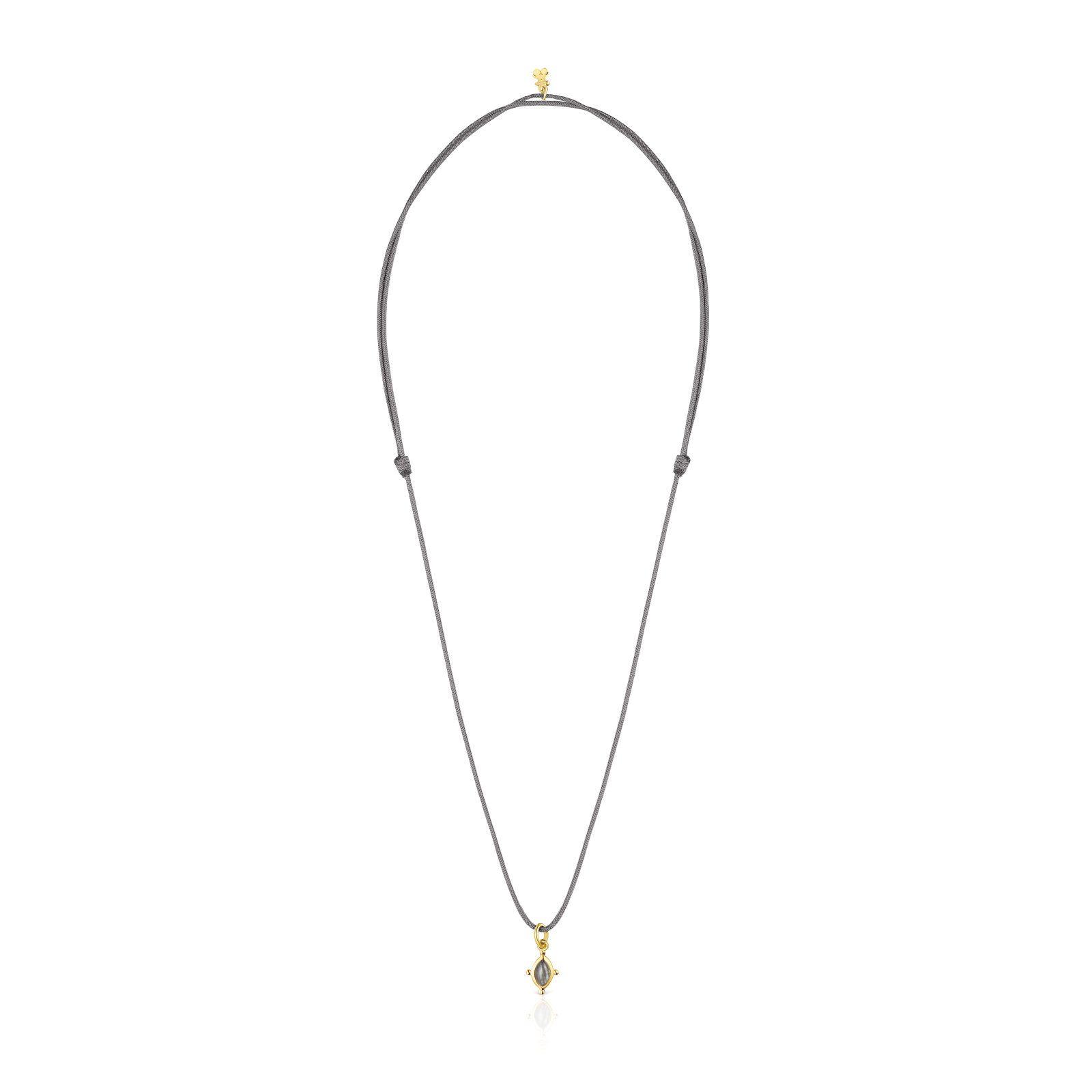 Collar labradorita y cordón gris Magic Nature Tous-1