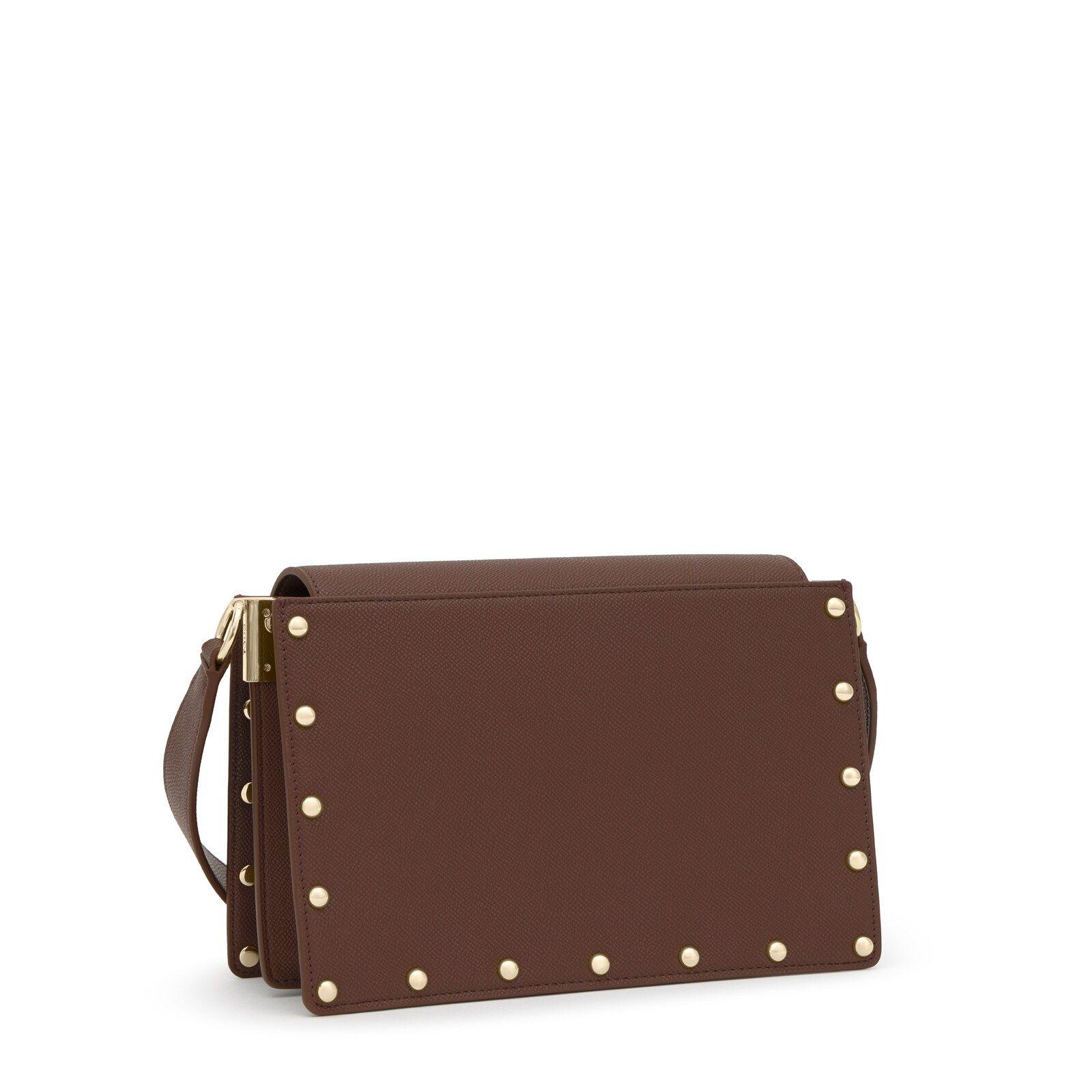 Bandolera mediana marrón Audree Studs-2