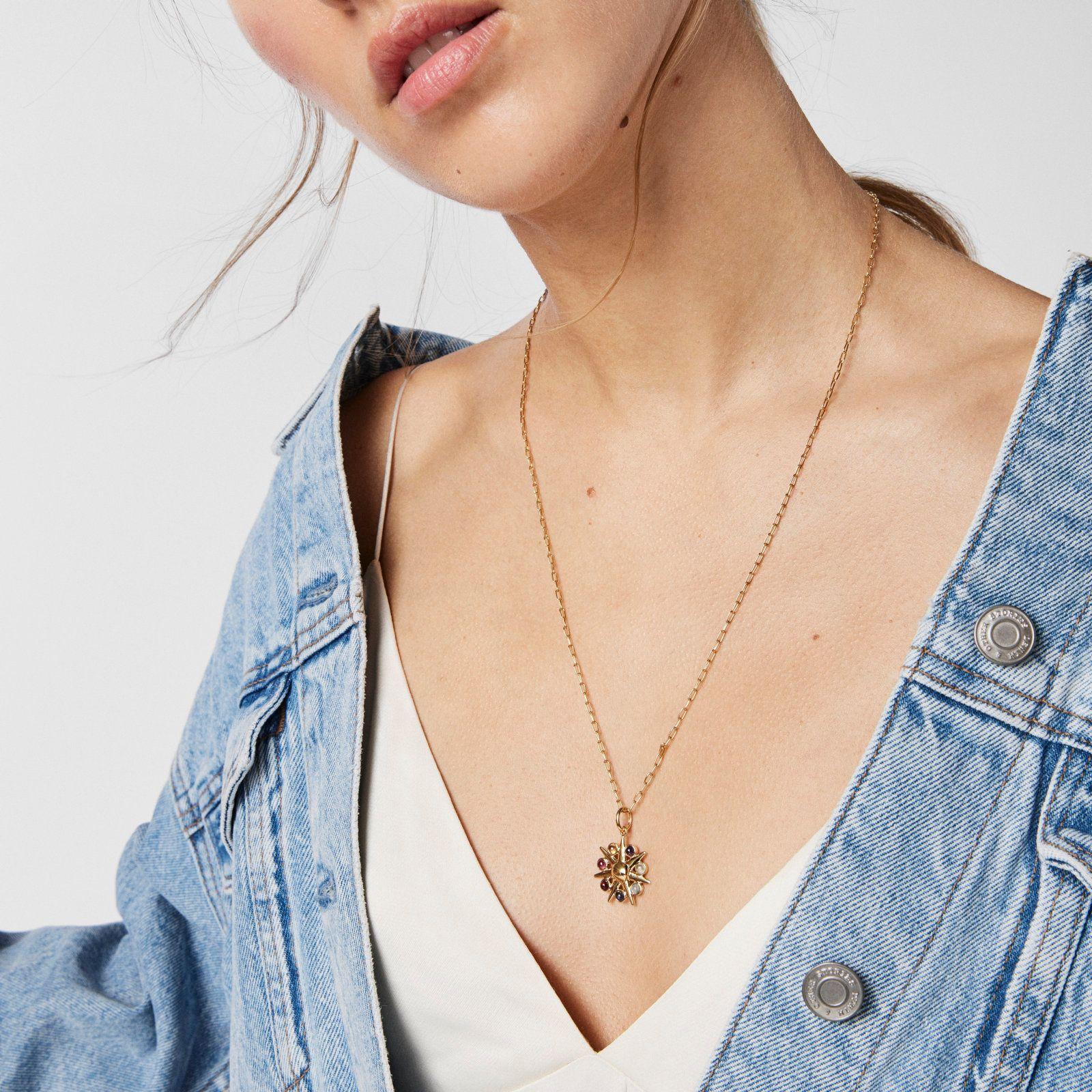 Colgante sol de plata vermeil y gemas Magic Nature-3