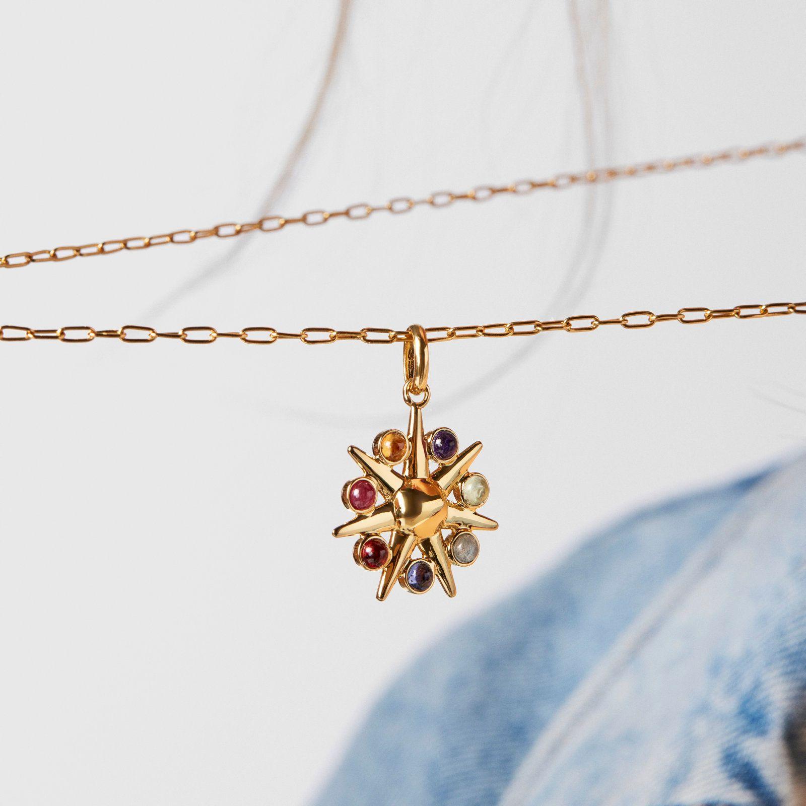 Colgante sol de plata vermeil y gemas Magic Nature-4
