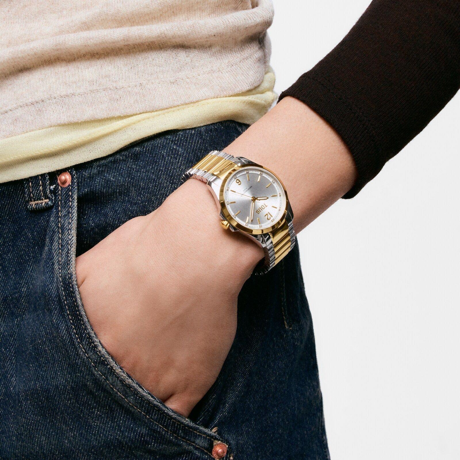 Reloj analógico con brazalete de acero y acero dorado DRIVE NEW-3