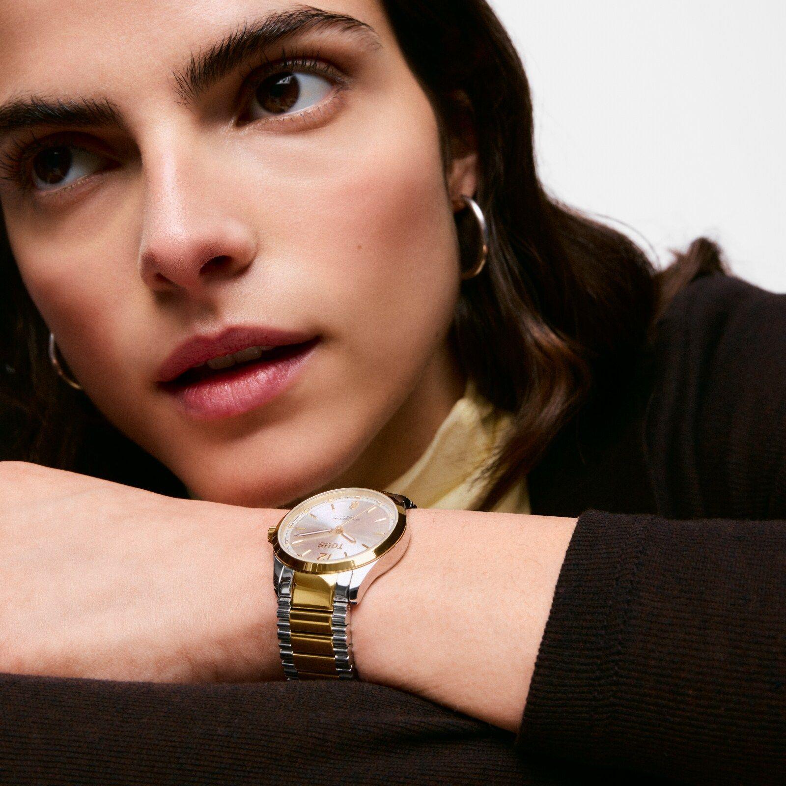 Reloj analógico con brazalete de acero y acero dorado DRIVE NEW-4
