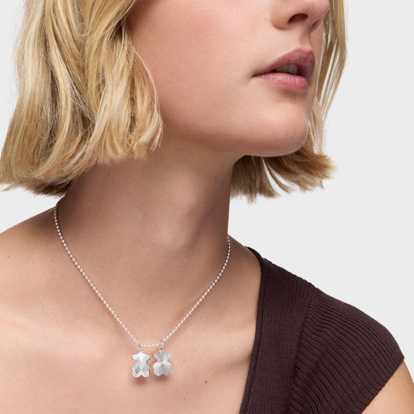 Colgante oso texturizado de plata Sweet Dolls-4