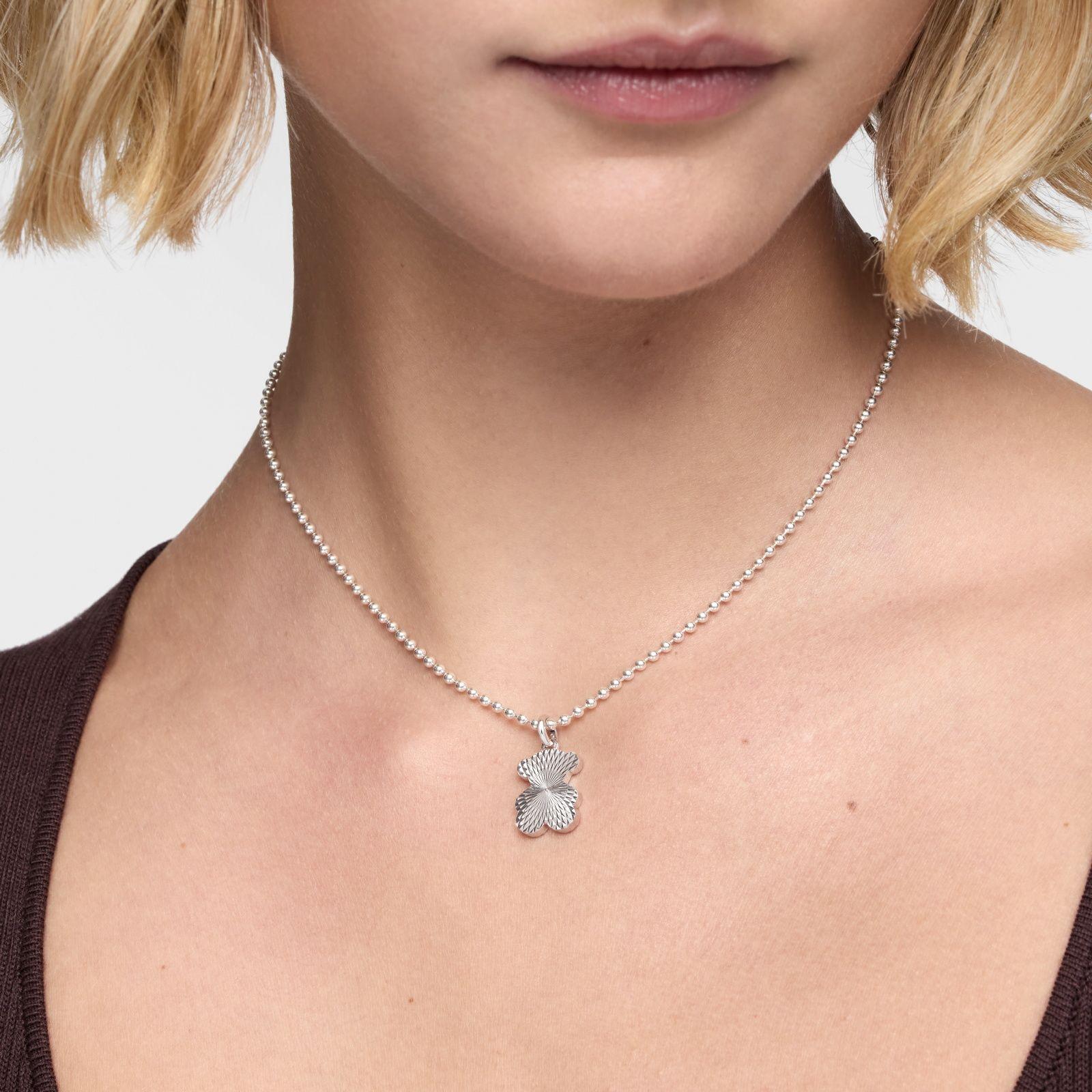 Colgante oso texturizado de plata Sweet Dolls-5