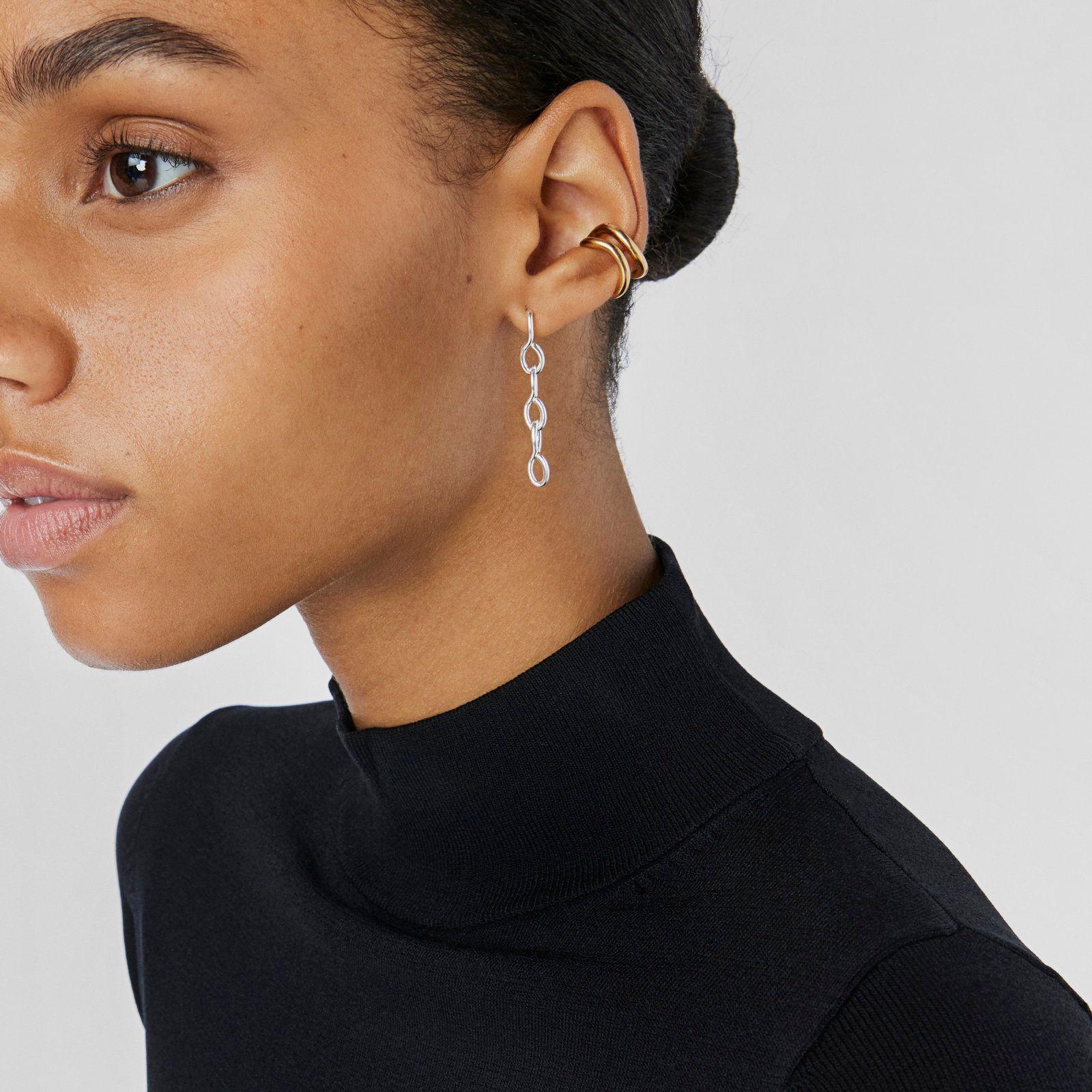 Aros largos de plata Bent Tous-4