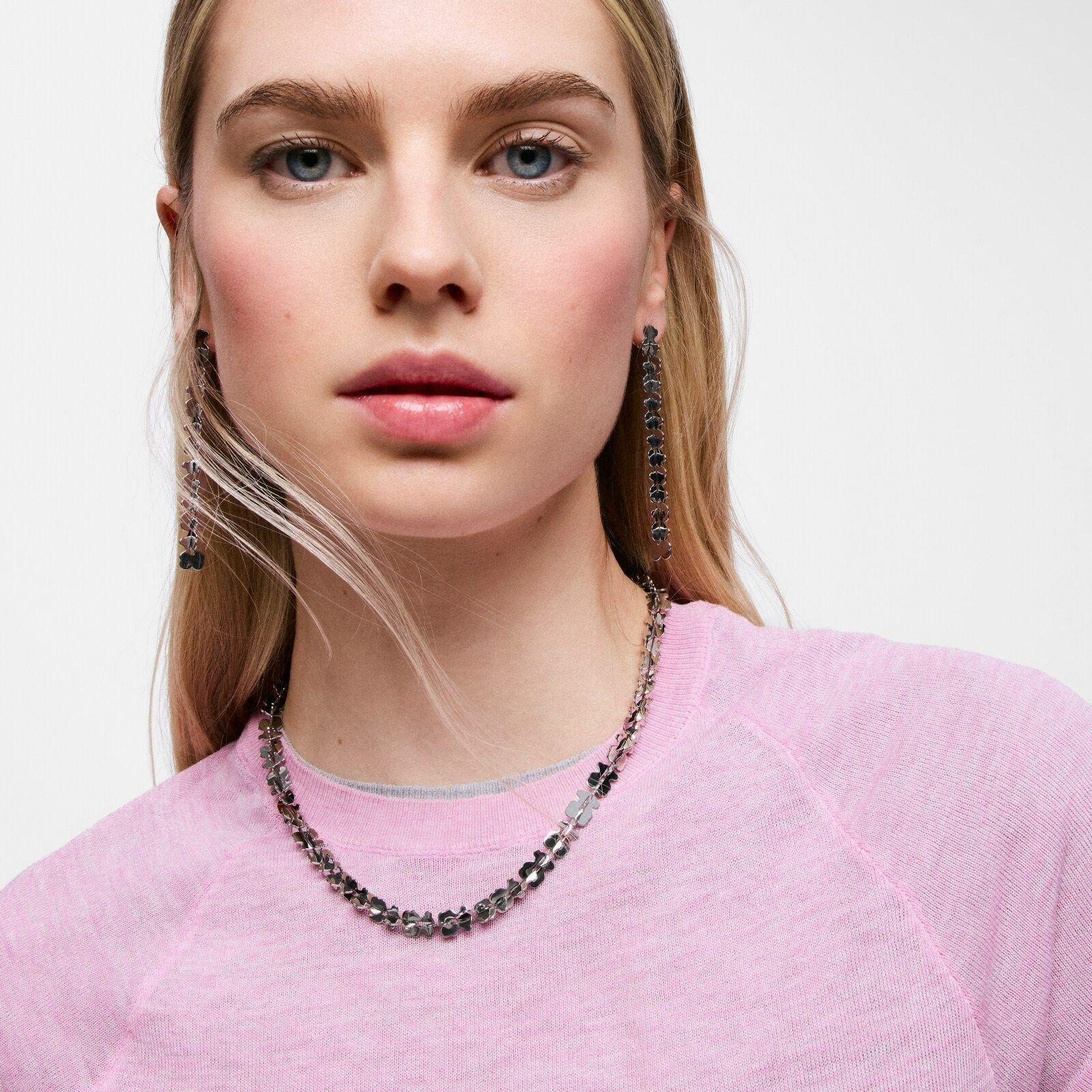 Collar corto de acero con motivos oso Carrusel-4