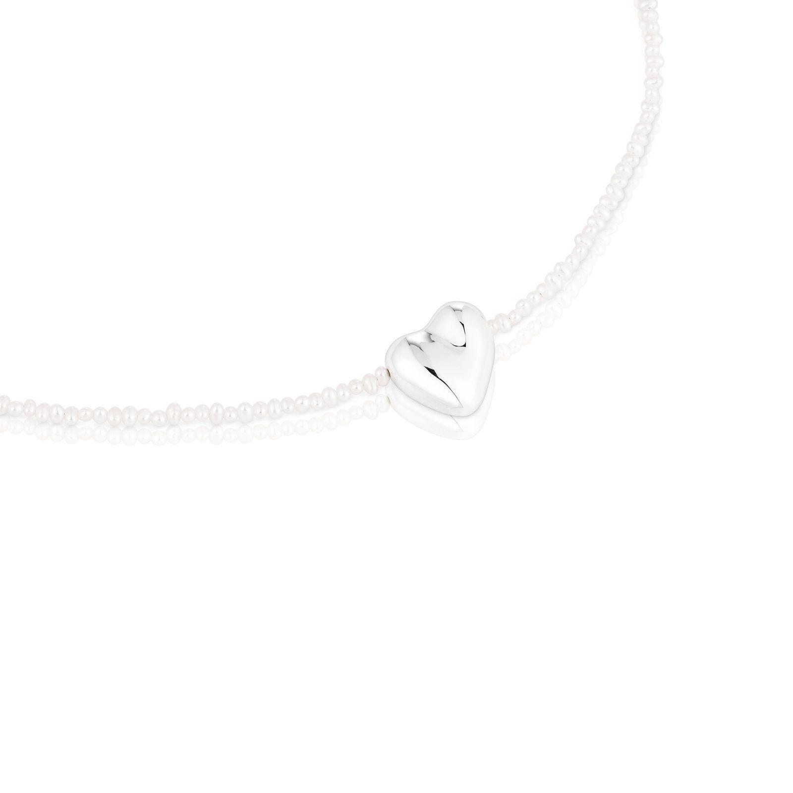 Collar de perlas cultivadas y corazón de plata Tabit Tous-1