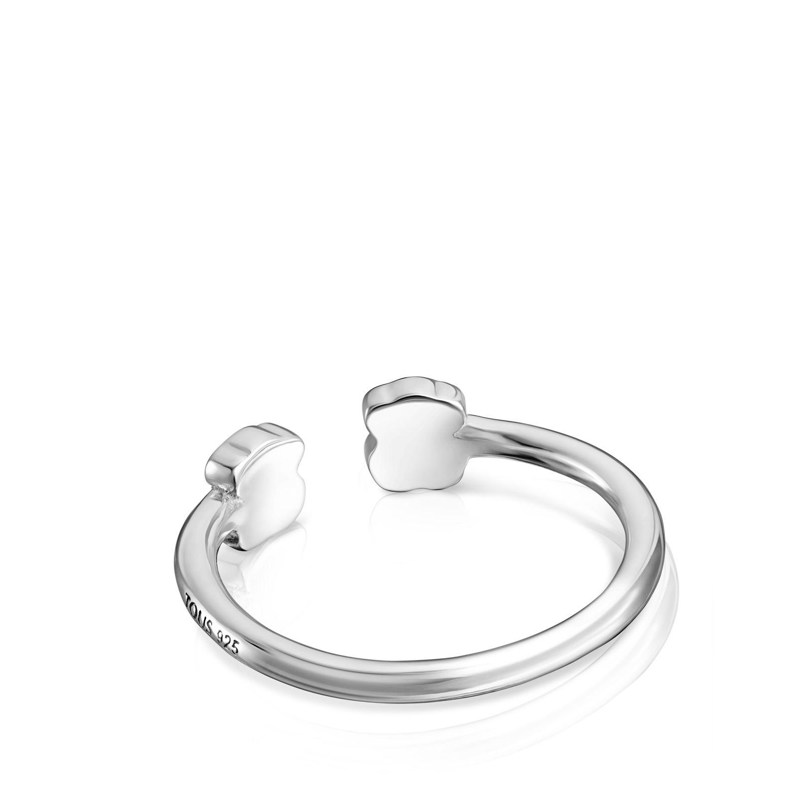 Anillo Mini Onix abierto de Plata con Ónix-2