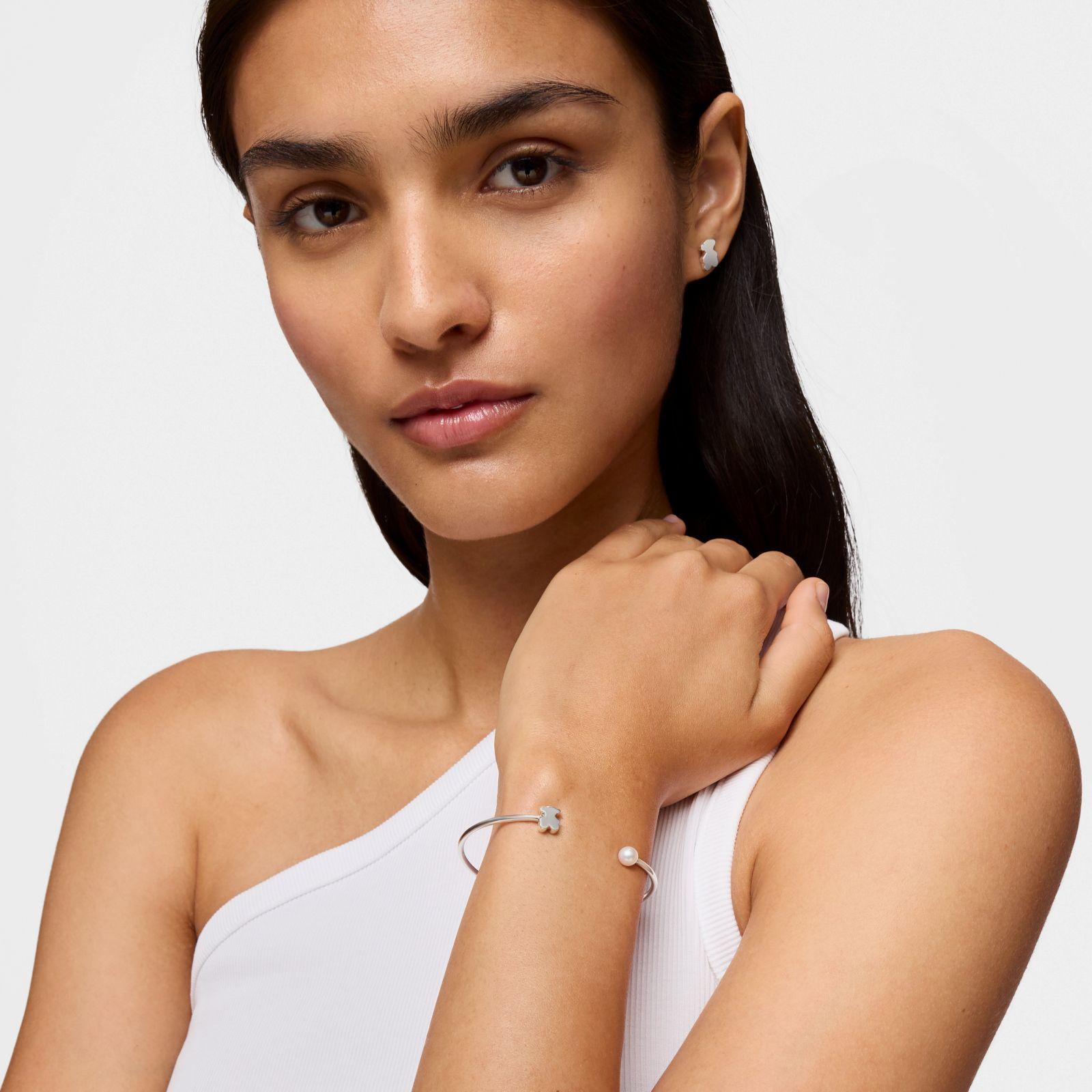 Pulsera esclava de plata con perla cultivada Sweet Dolls-3