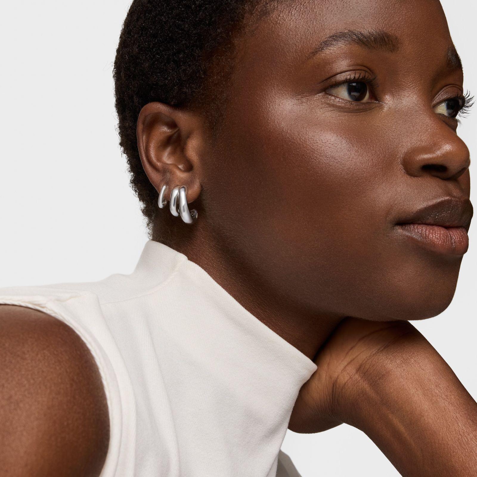 Aros doble aro de plata Line-4