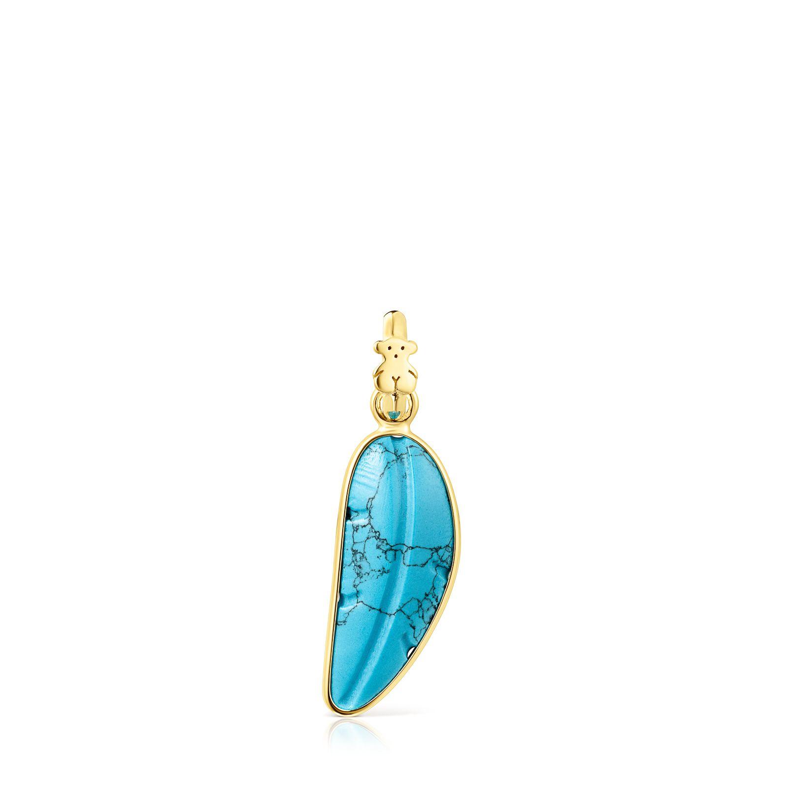 Colgante Nature hoja de plata vermeil y magnesita Tous-0