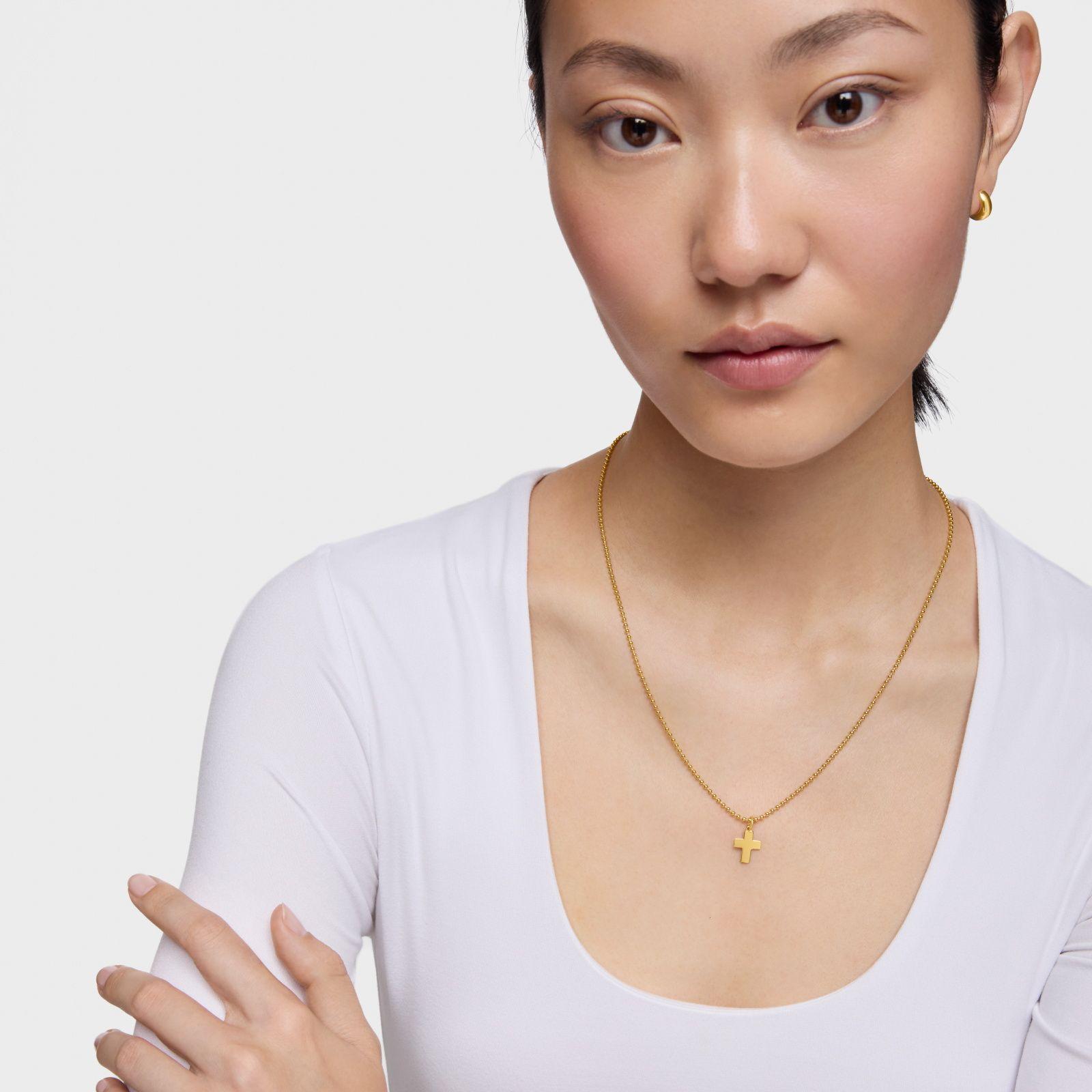 Colgante cruz con baño de oro 18 kt sobre plata TOUS Motivos-3