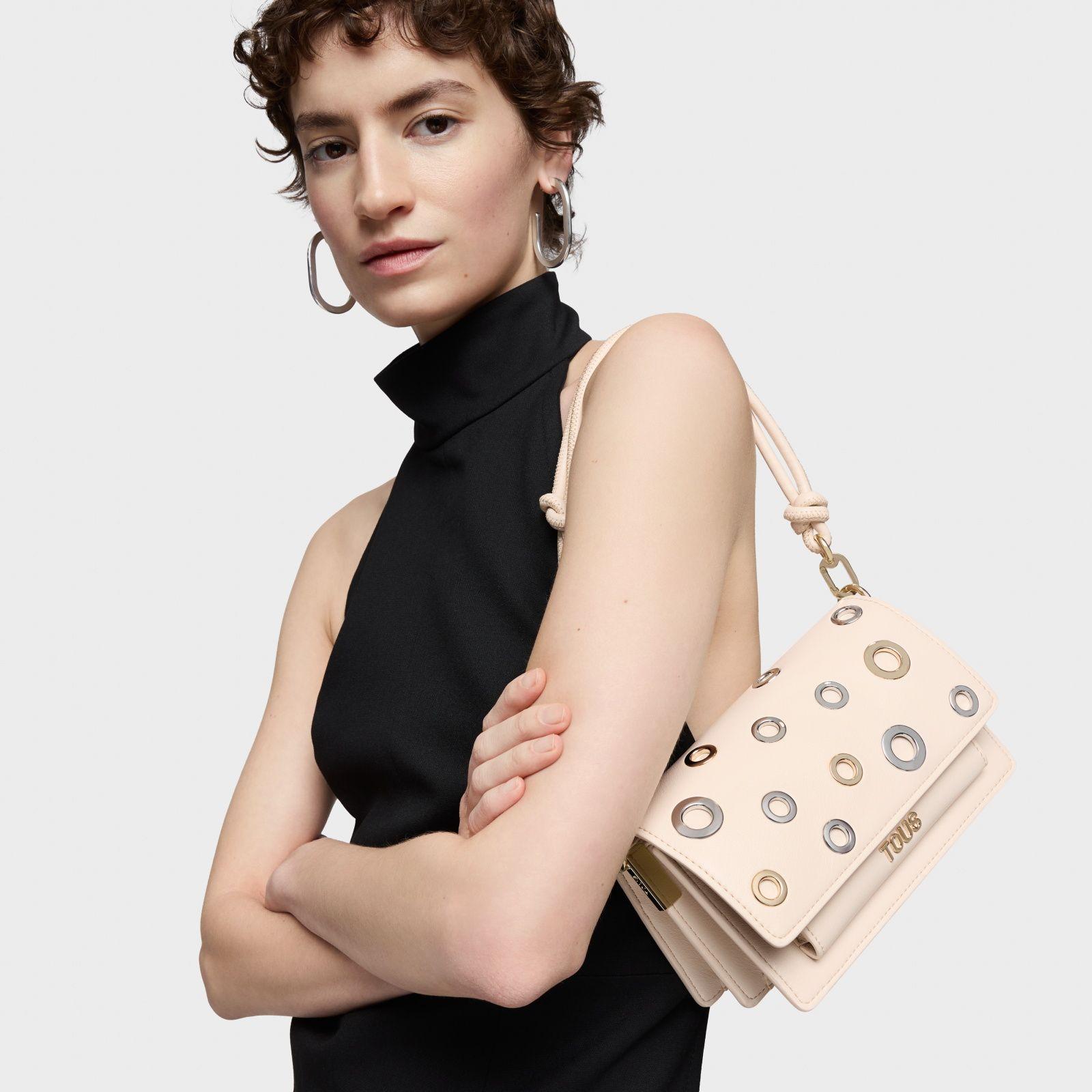 Bandolera pequeña beige Audree Eyelets-3
