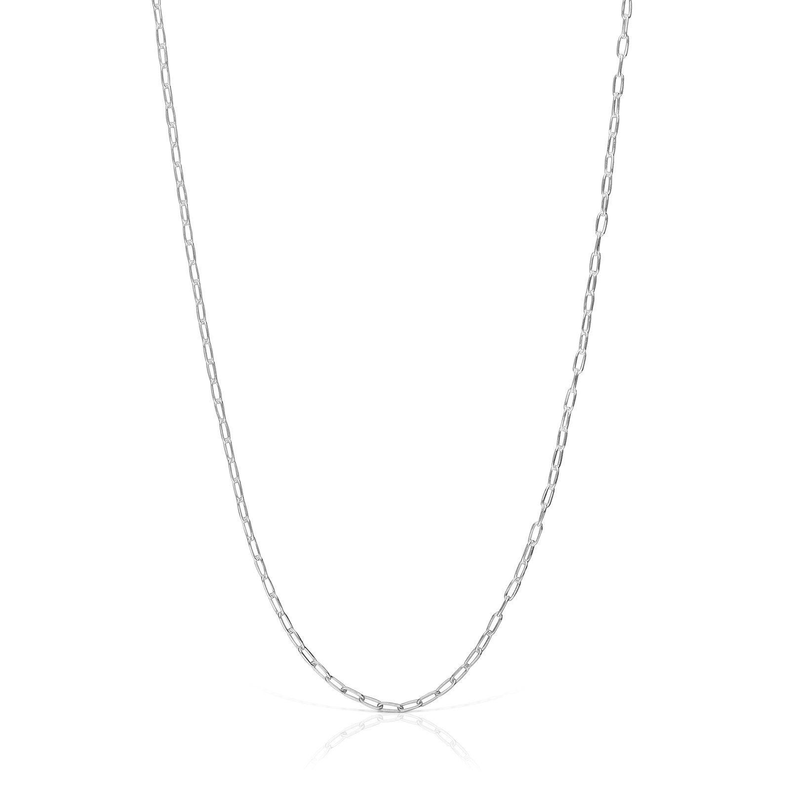 Gargantilla de plata con anillas ovales finas, 50 cm Chain-0