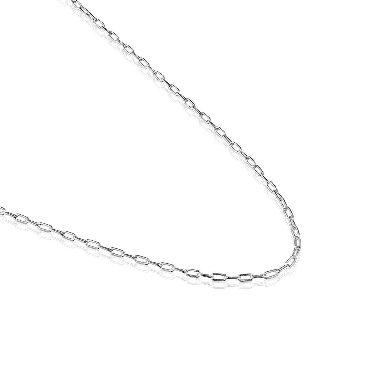 Gargantilla de plata con anillas ovales finas, 50 cm Chain-2