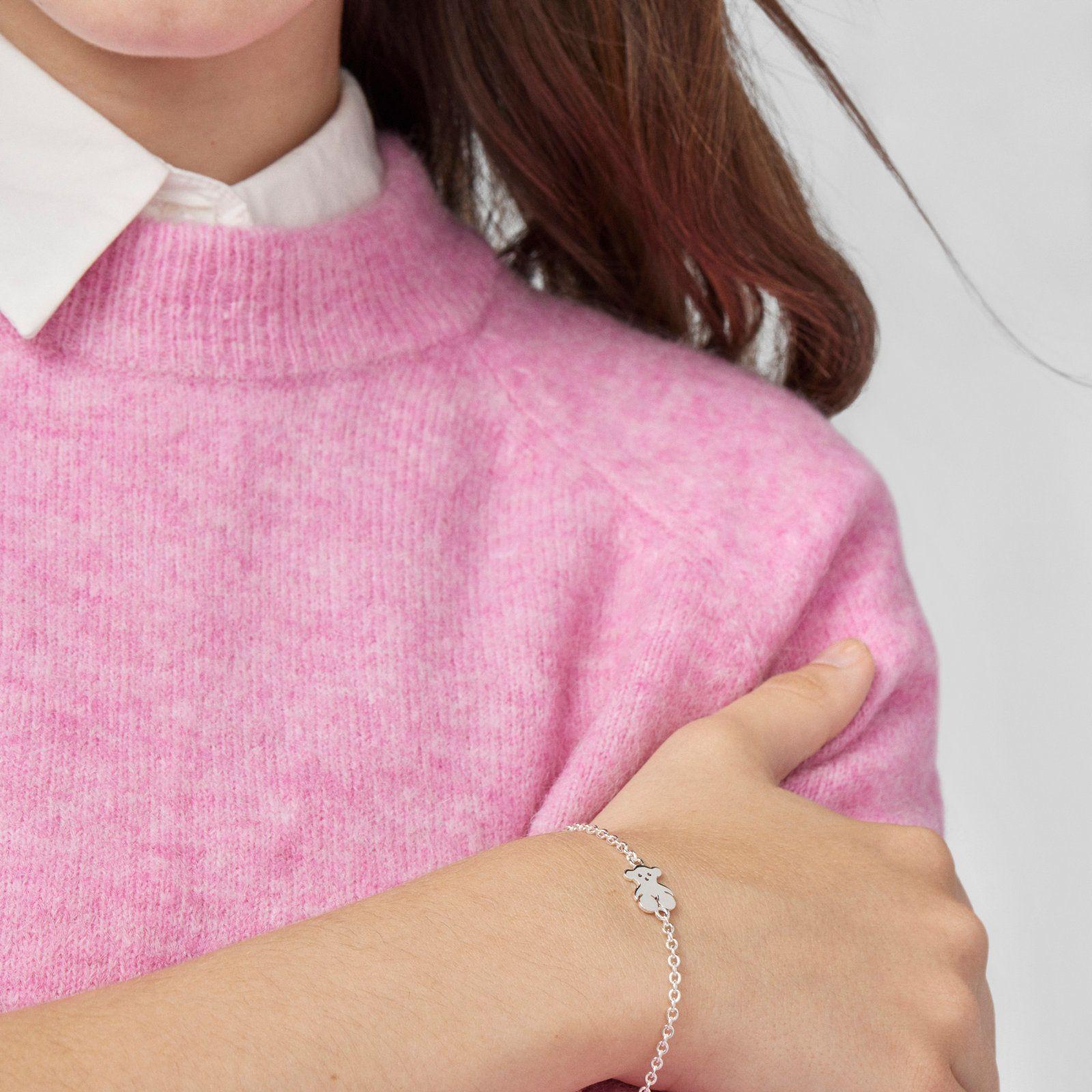 Pulsera cadena de plata con motivo TOUS Bear-4
