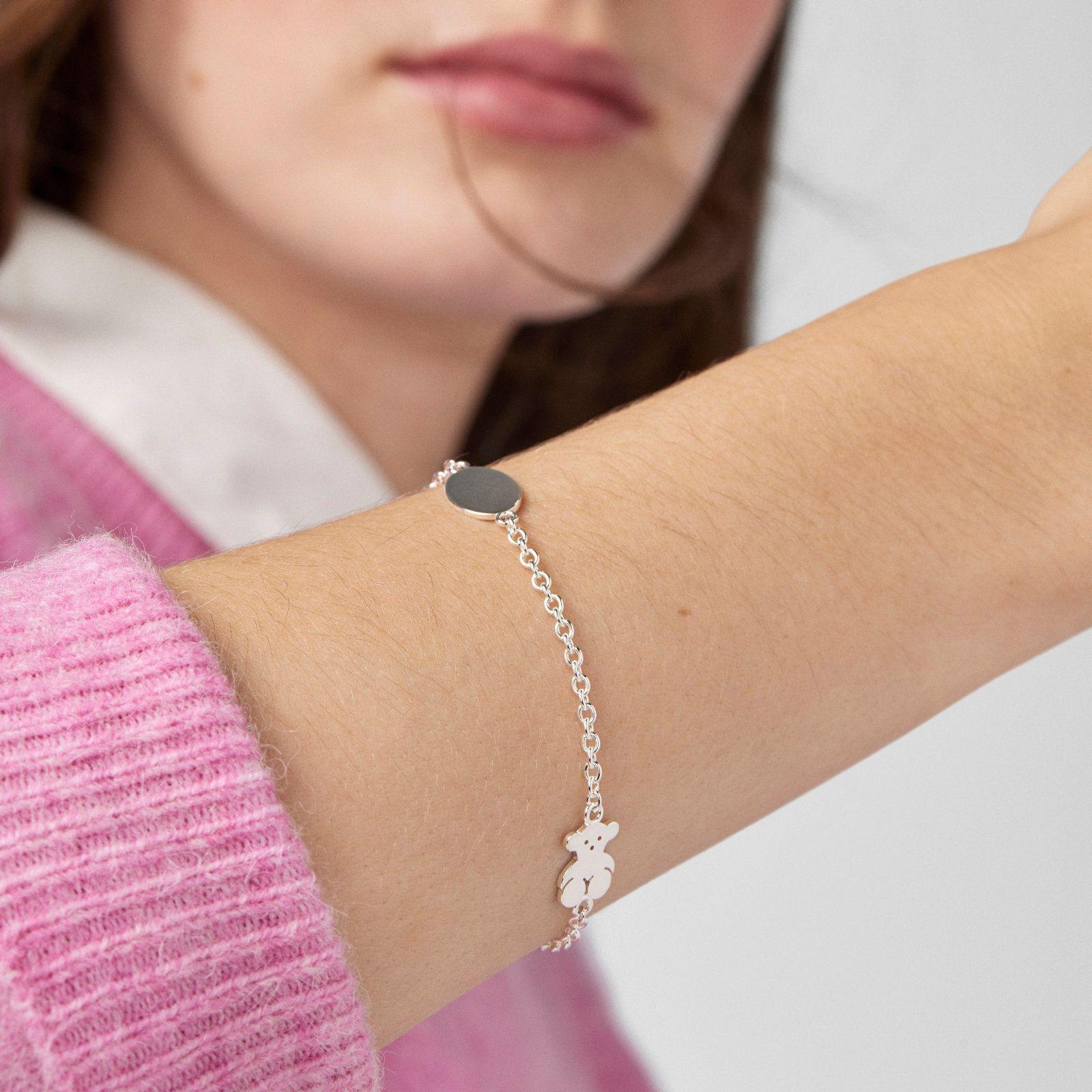Pulsera cadena de plata con motivo TOUS Bear-5