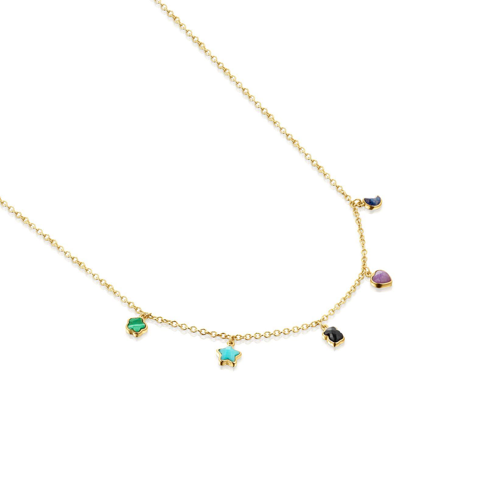 Collar Tous Glory de Plata Vermeil con Gemas-2