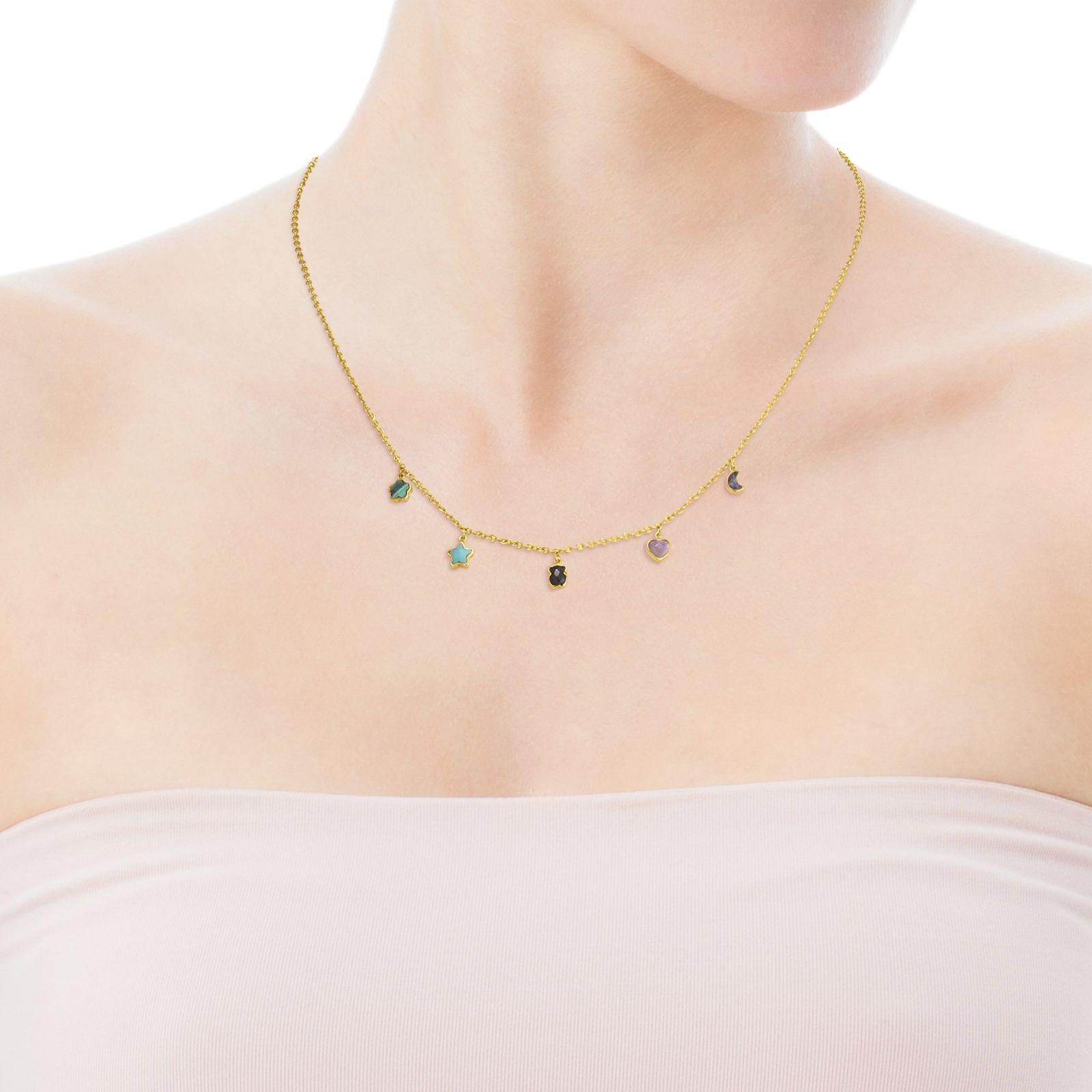 Collar Tous Glory de Plata Vermeil con Gemas-3