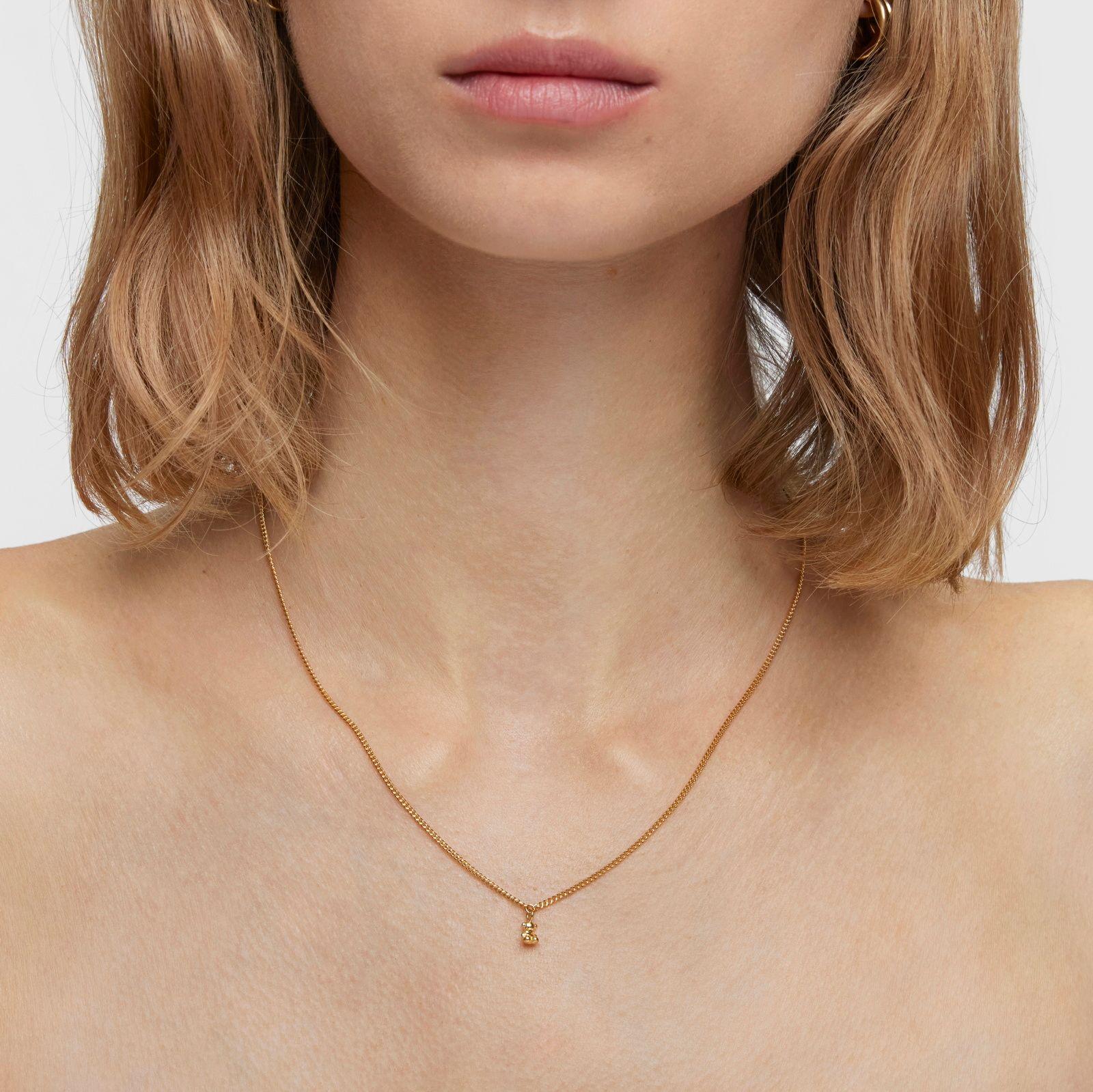 Collar corto barbado con baño de oro 18 kt sobre plata-3