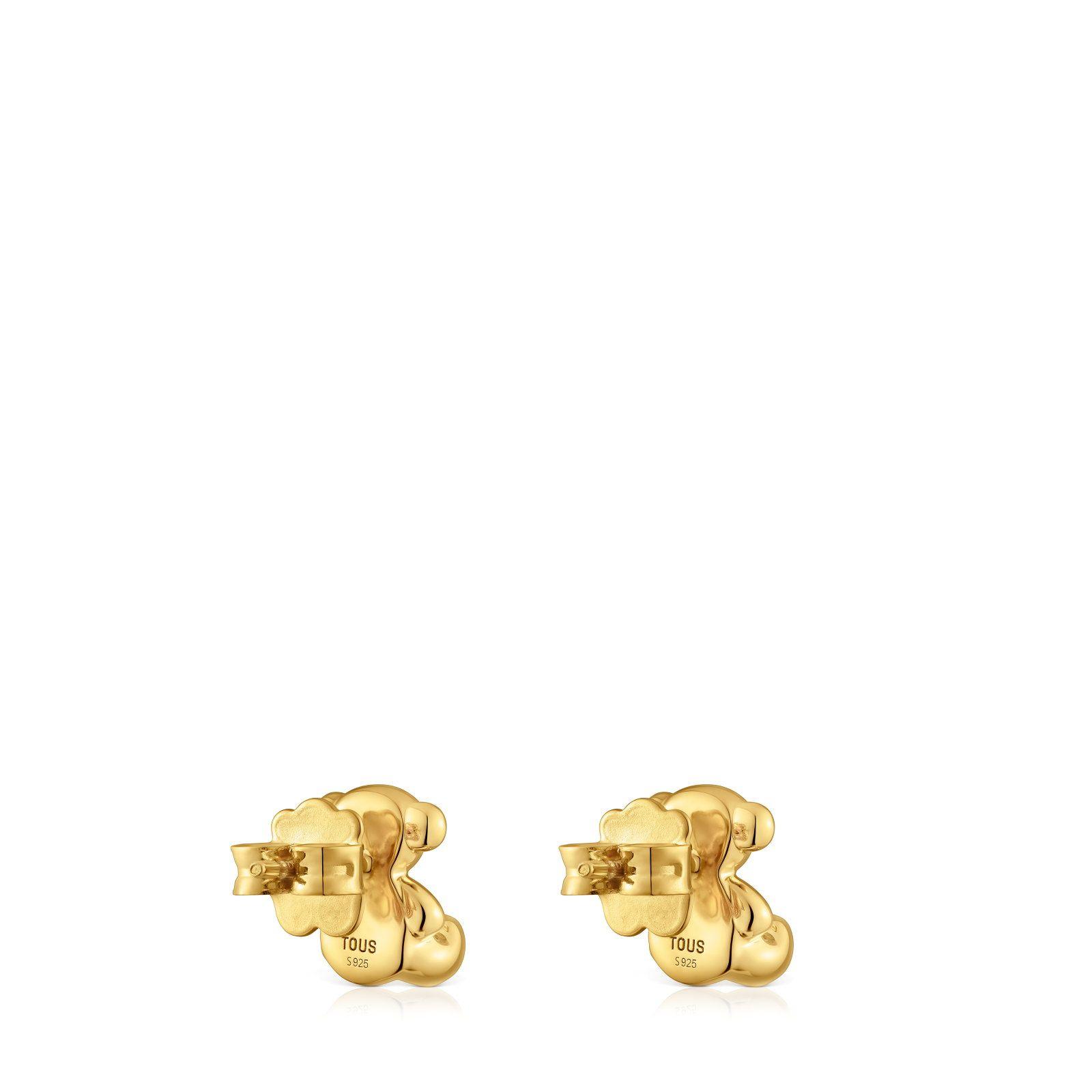 Pendientes oso oro 18 kt sobre plata 10 mm Bold Bear-2