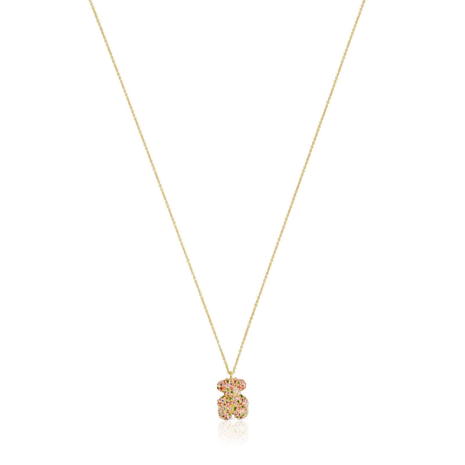 Collar corto oso de oro y gemas Bold Bear-0