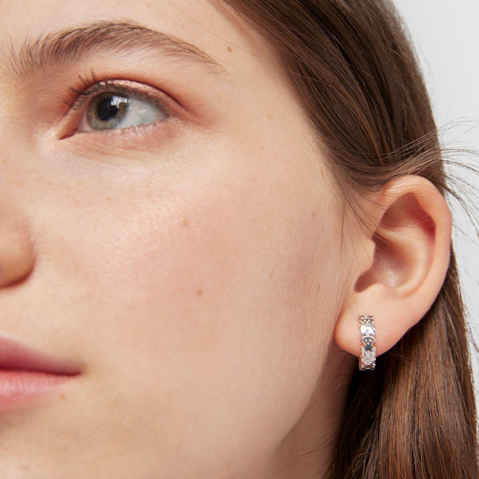 Pendientes aro de plata Puppies-4