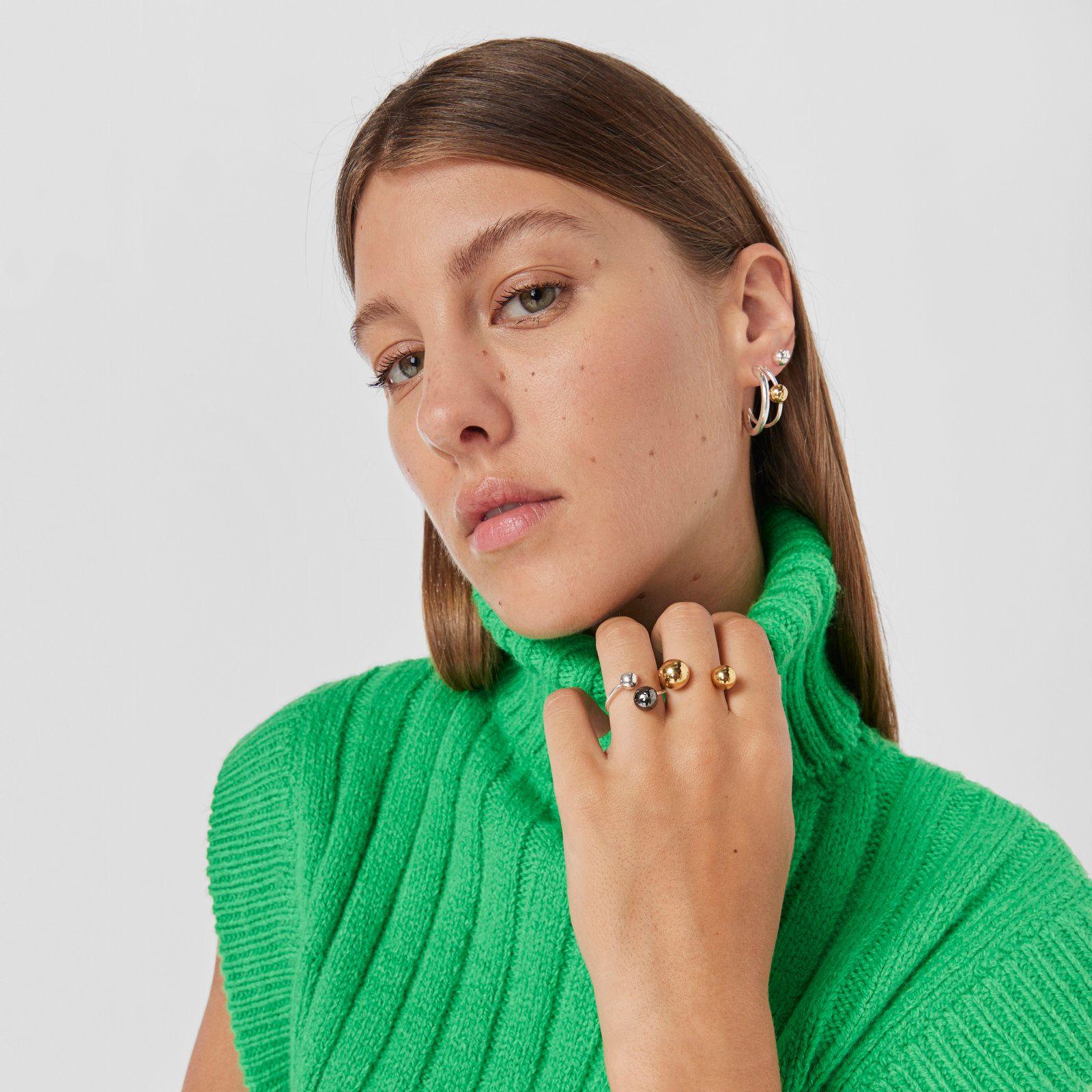 Aros aro doble de plata y plata vermeil Plump Tous-3