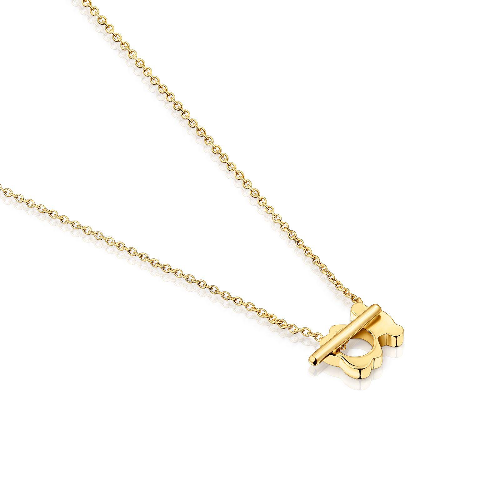 Collar corto de oro y oso I-Bear-2