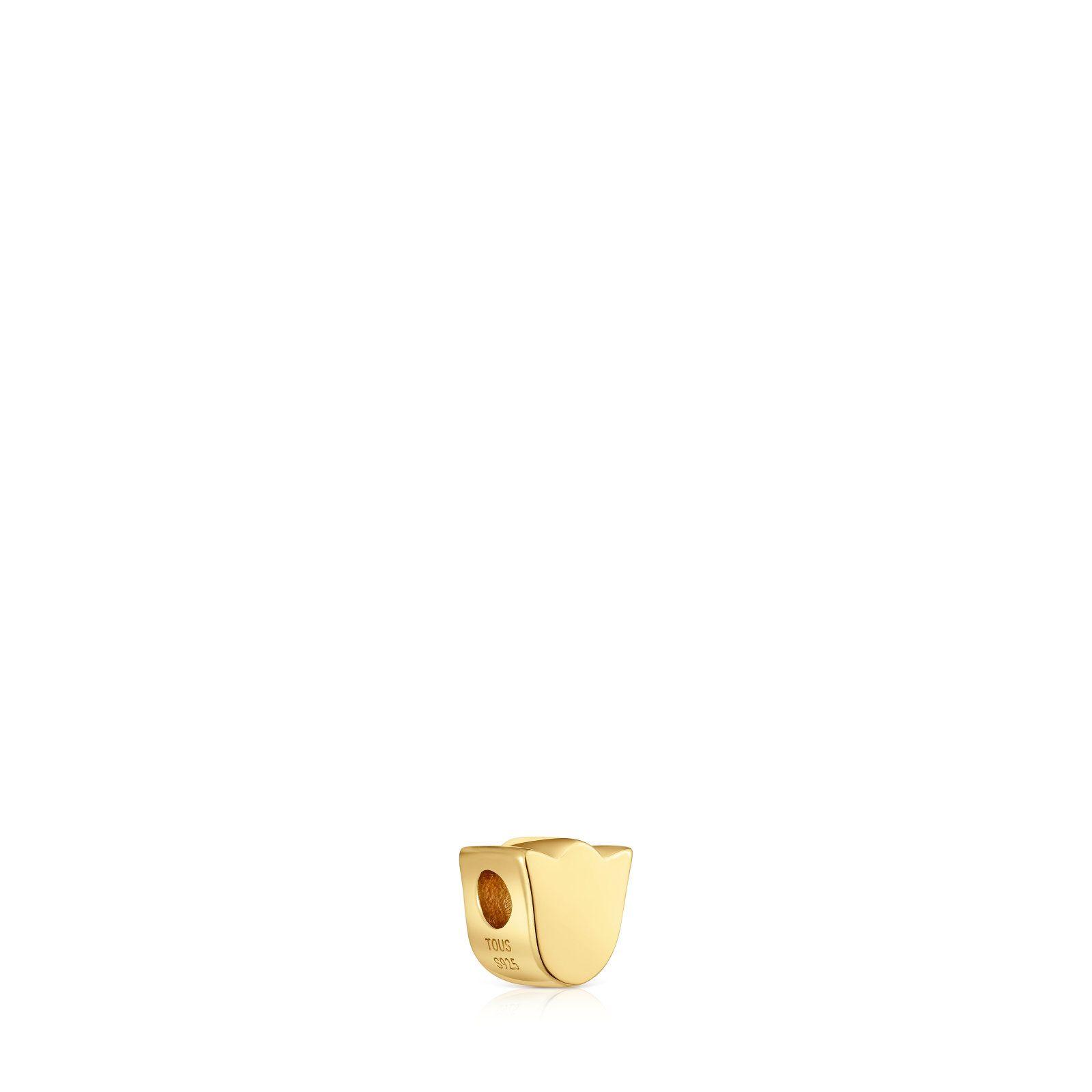 Charm TOUS 1950 tulipa con baño de oro 18 kt sobre plata y tsavoritas-2