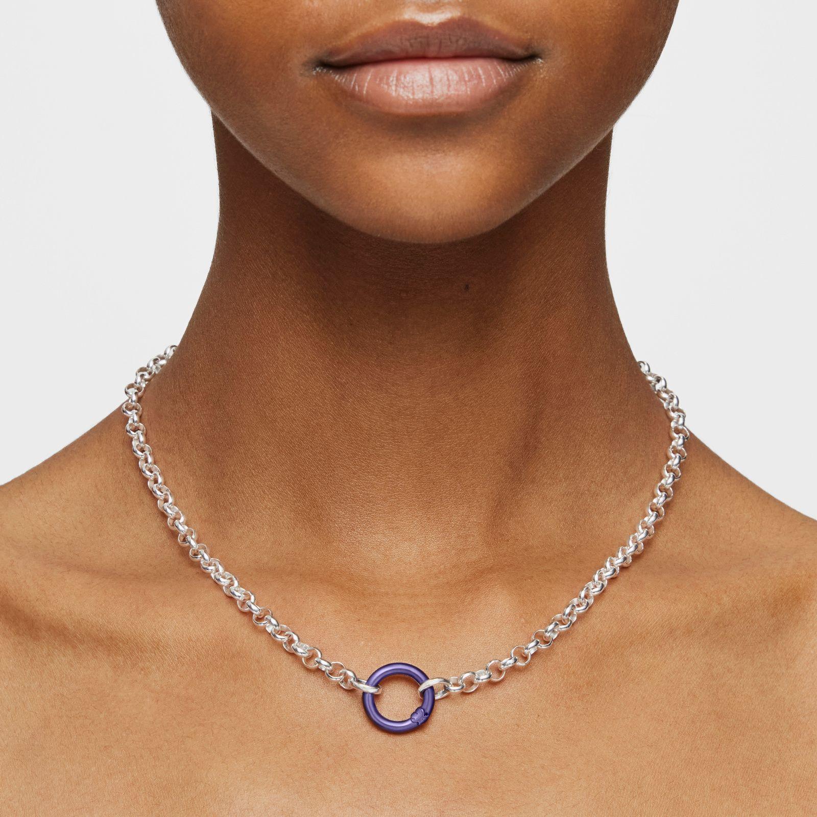 Colgante pequeña de plata en color morado Hold-6