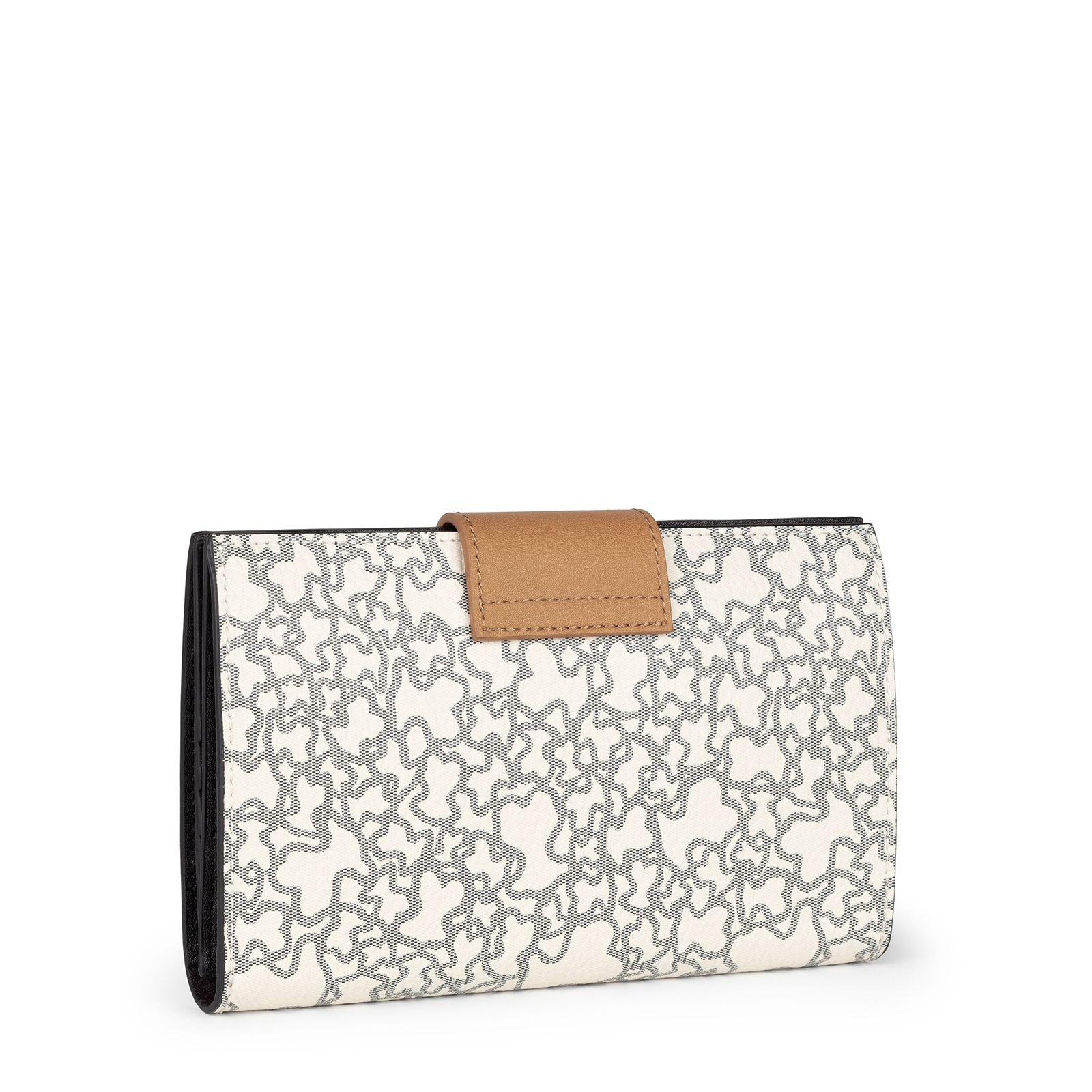 Billetera mediana Kaos Mini beige y negro-1