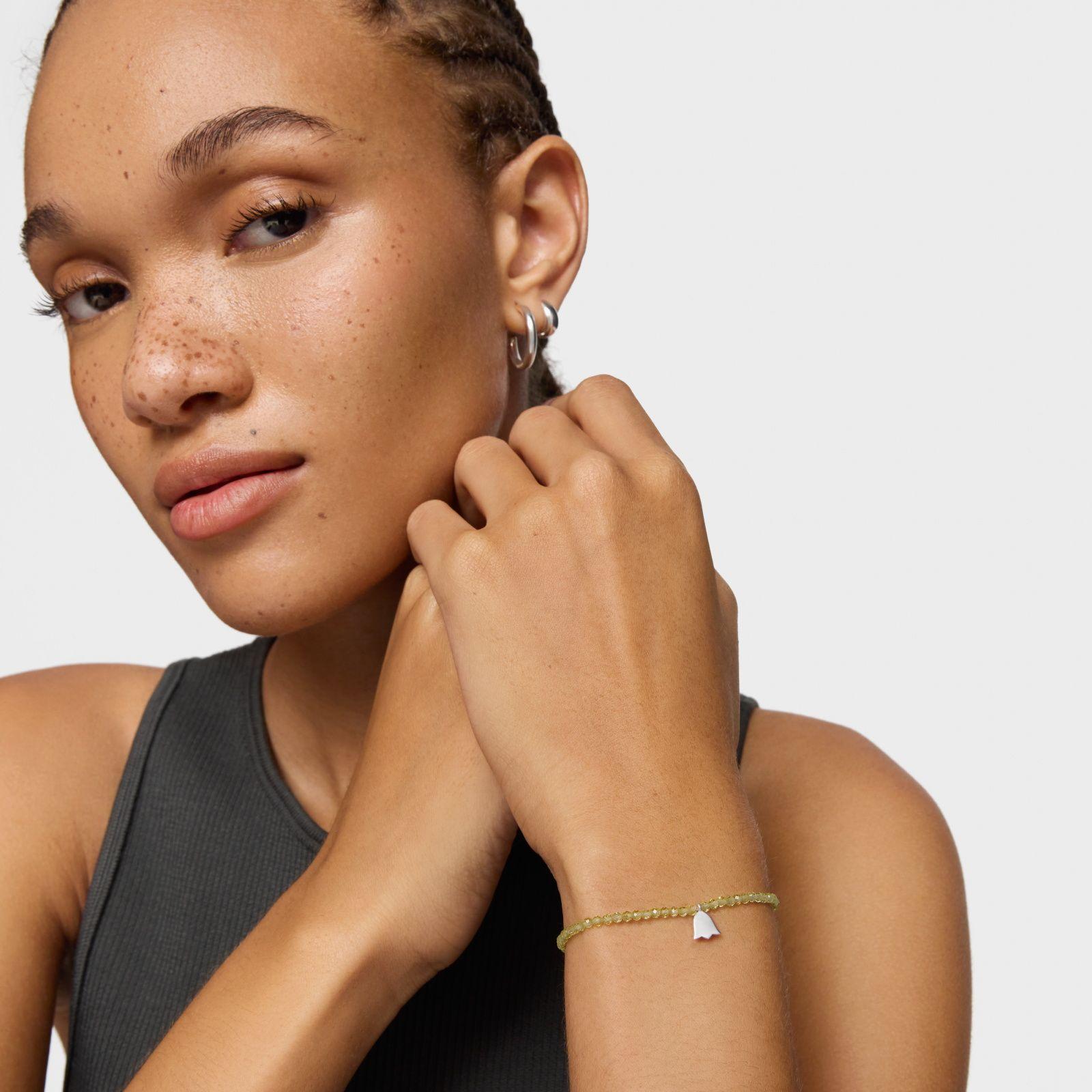 Pulsera elástica con peridoto y tulipán de plata TOUS Motivos-3