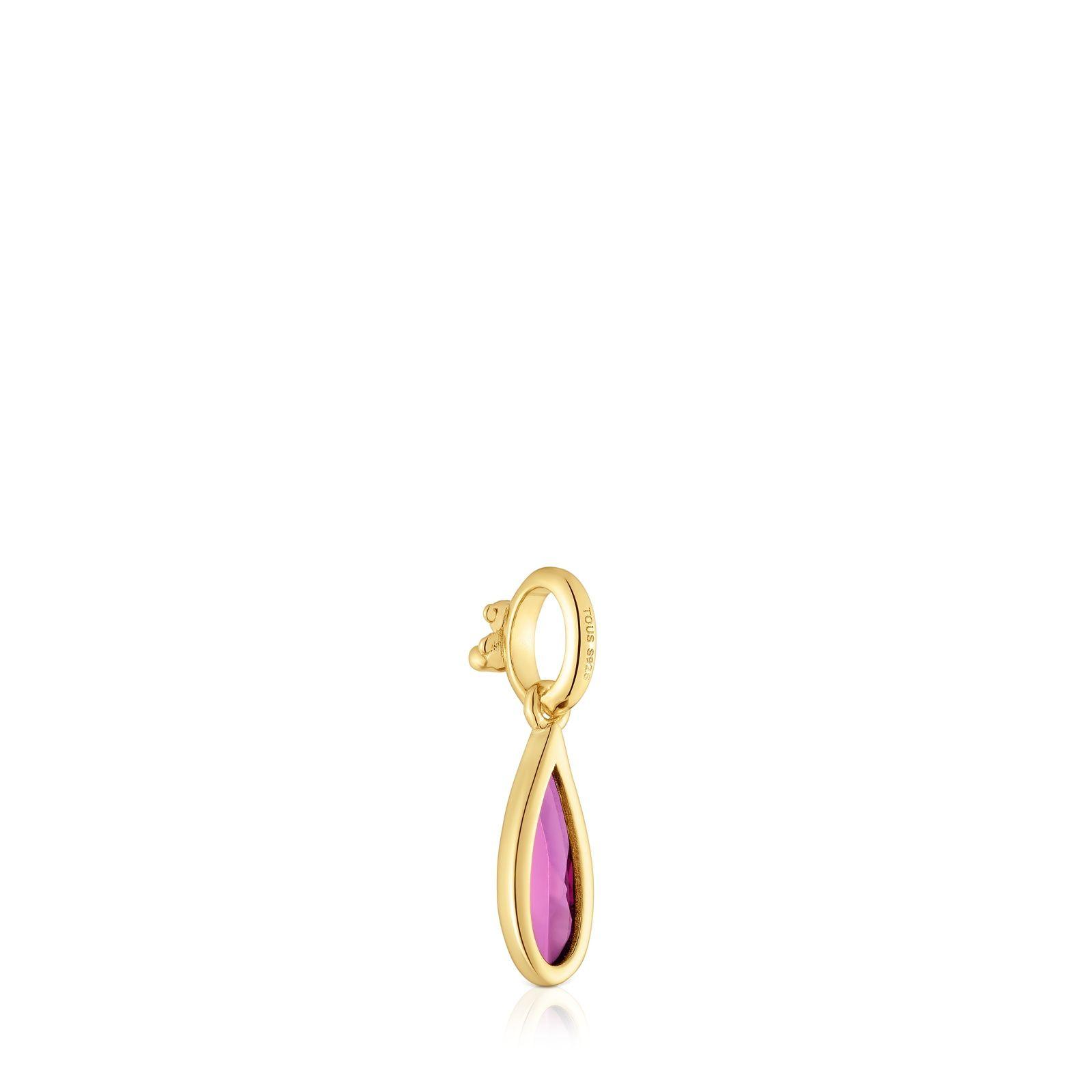 Colgante pequeño con baño de oro 18 kt sobre plata rodolita-2