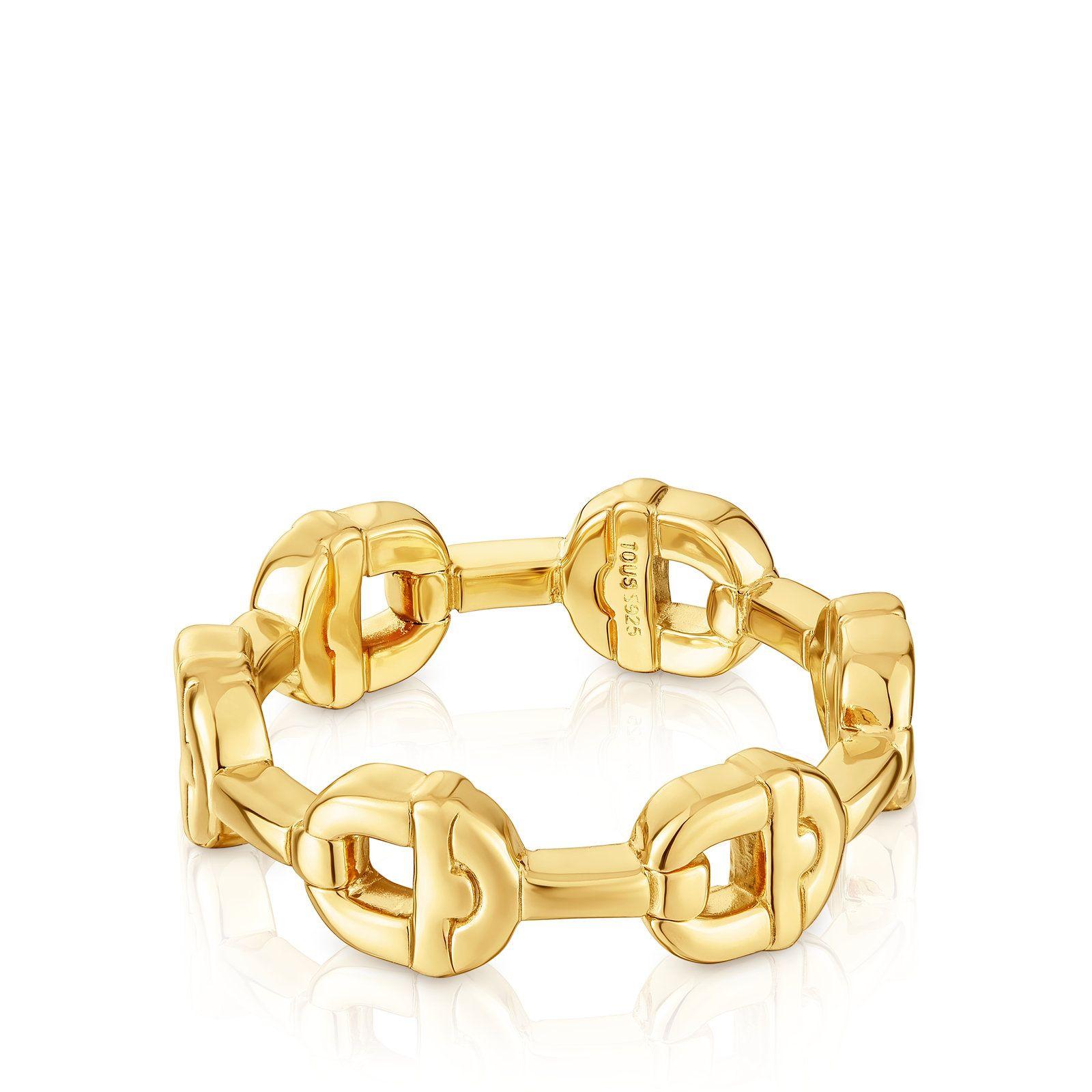 Anillo logo con baño de oro 18 kt sobre plata TOUS MANIFESTO-2