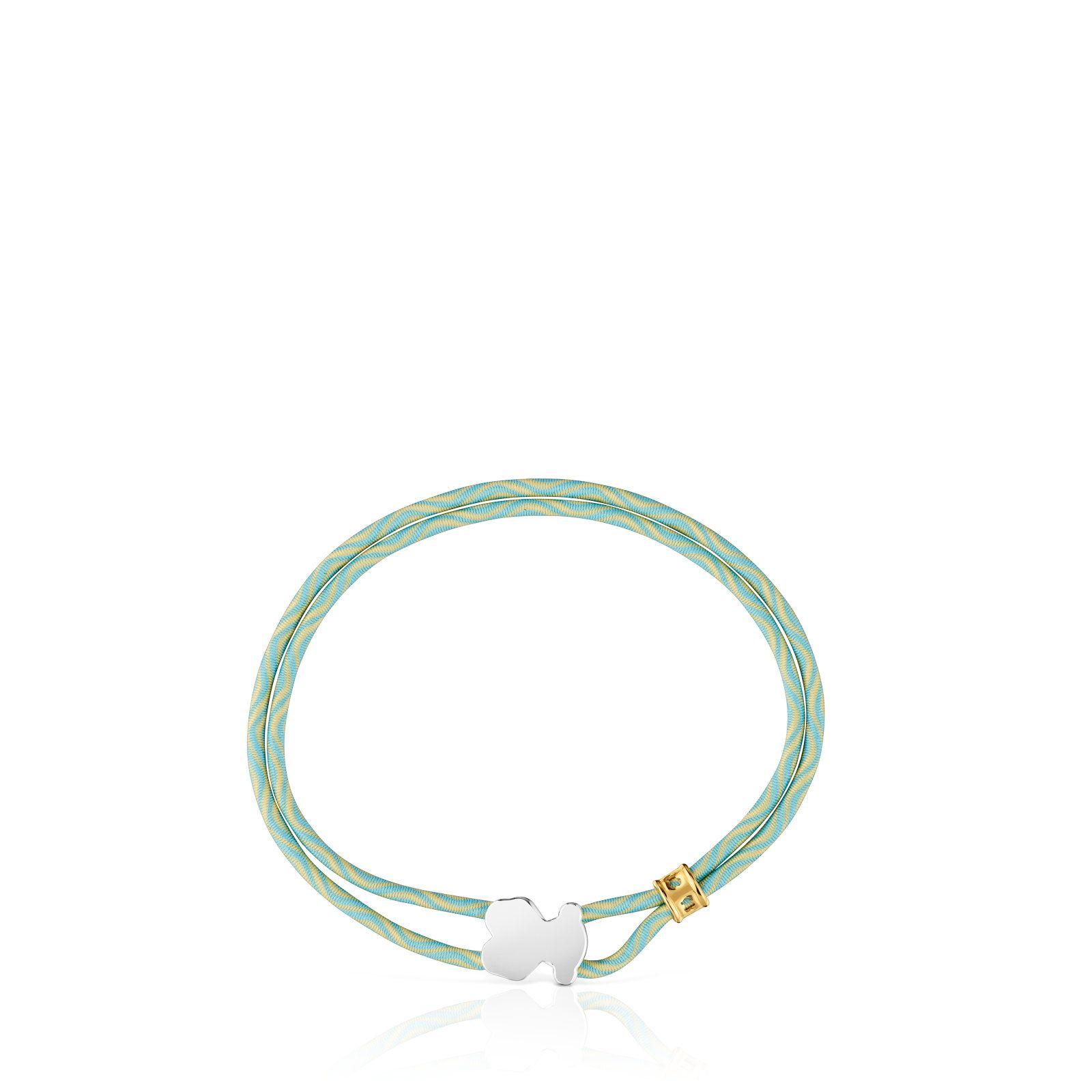 Pulsera elástica menta con oso de plata Sweet Dolls-1