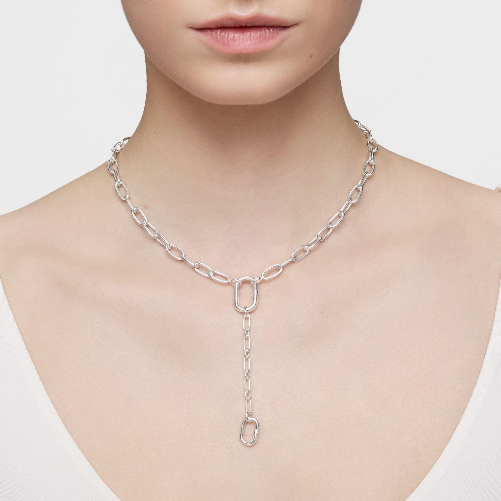 Colgante cadena de plata y anilla Hold Oval-3