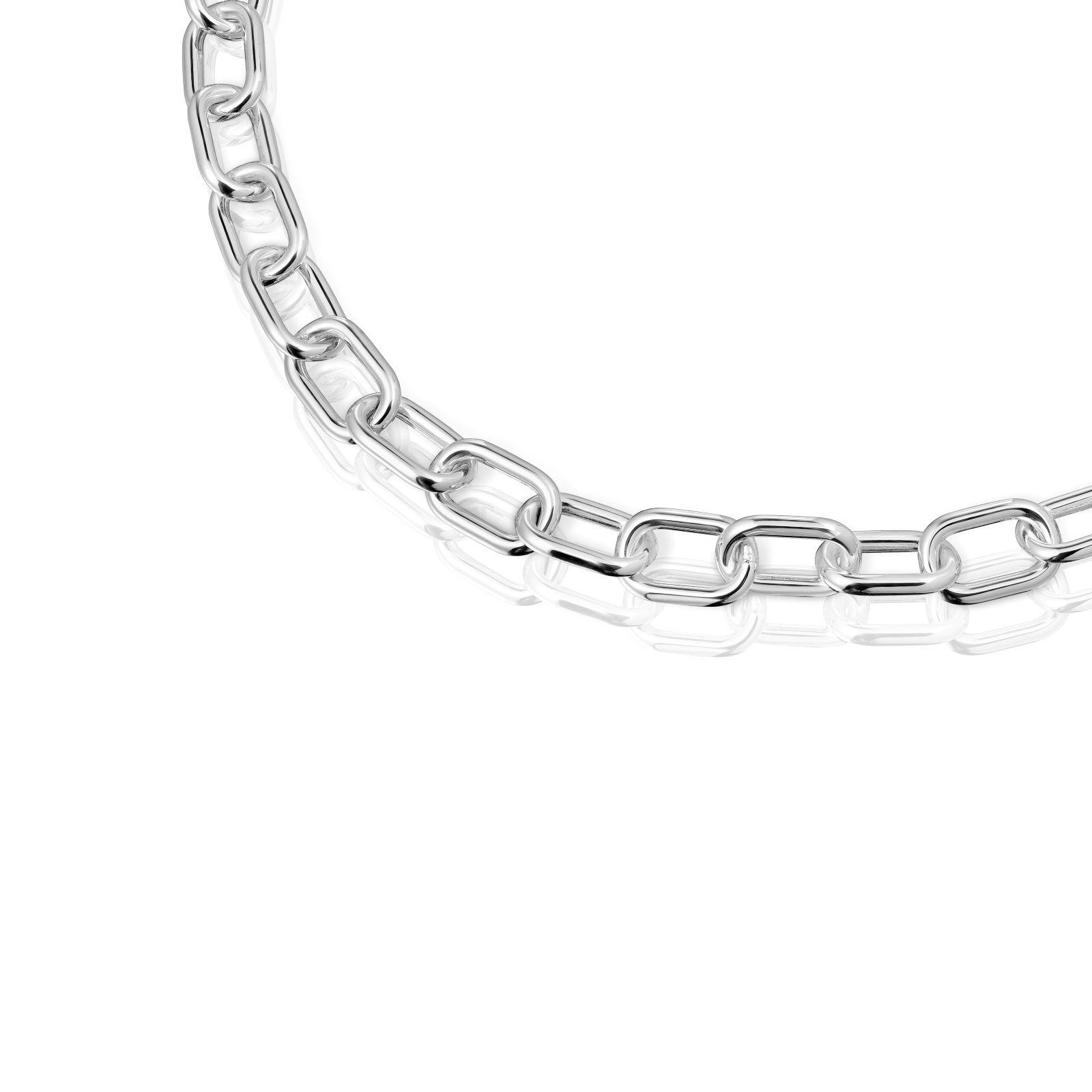 Collar corto XXL de plata Hold Oval-2