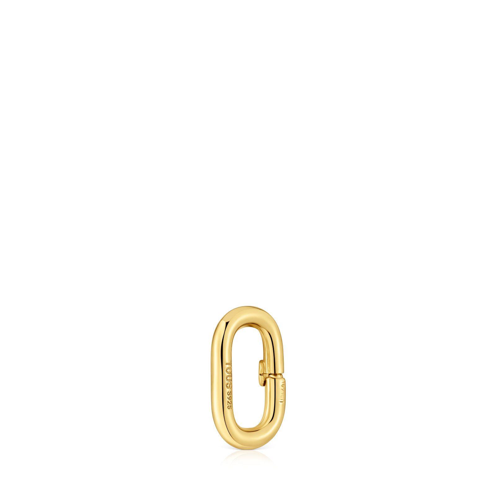 Anilla pequeña con baño de oro 18 kt sobre plata Hold Oval-2