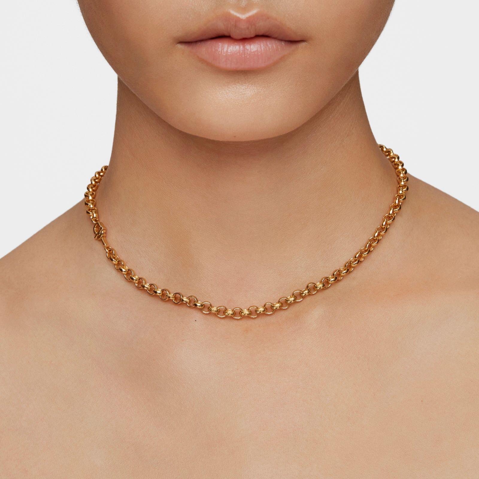 Collar corto con baño de oro 18 kt sobre plata 40 cm-7