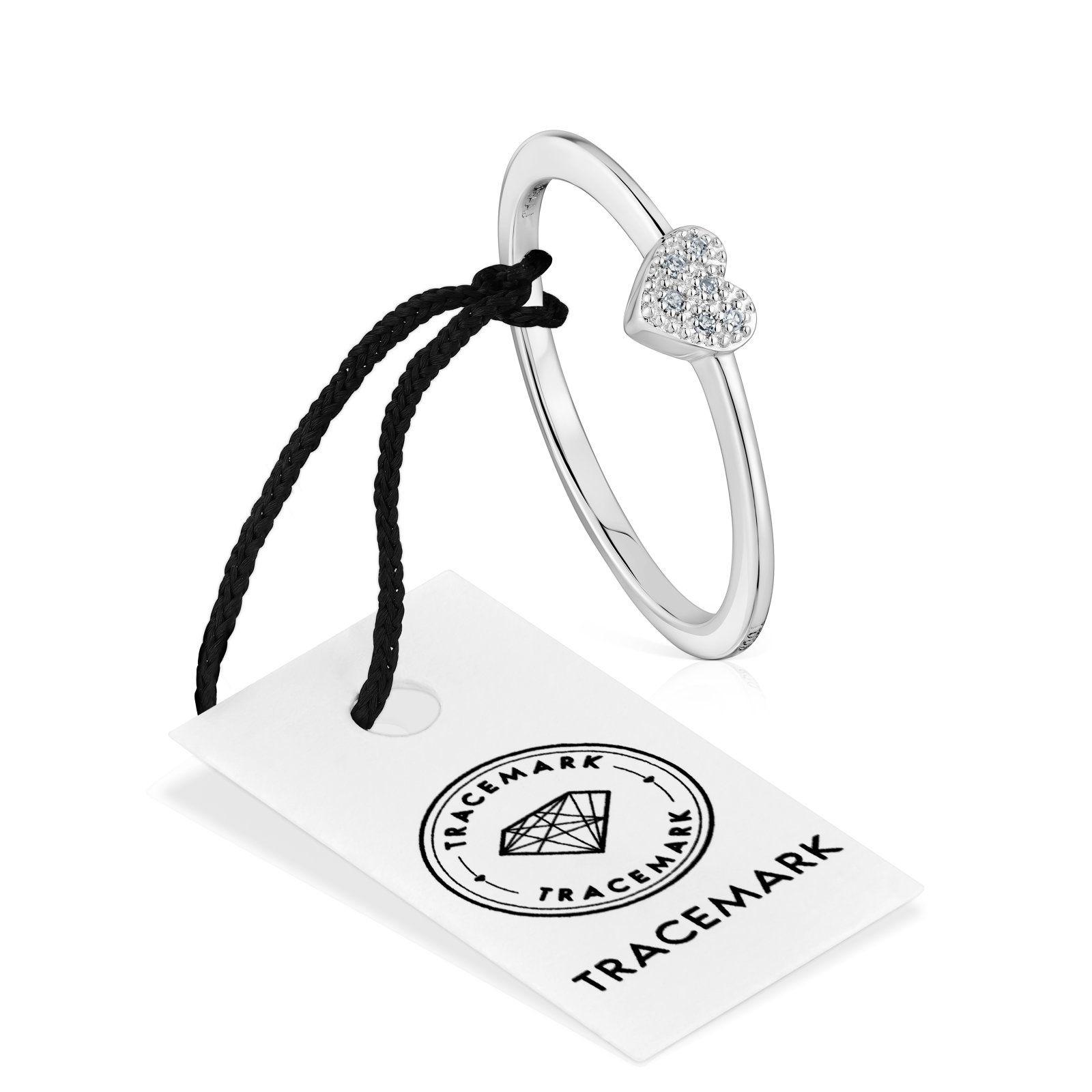 Anillo pequeño corazón oro blanco con diamantes TOUS Grain-3