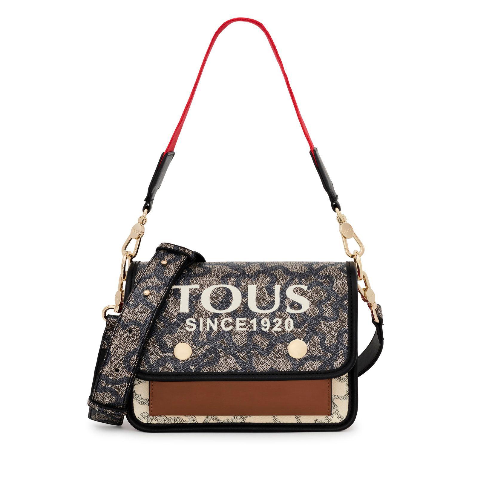 Bandolera pequeña Audree negra y beige Kaos Icon Tous-0