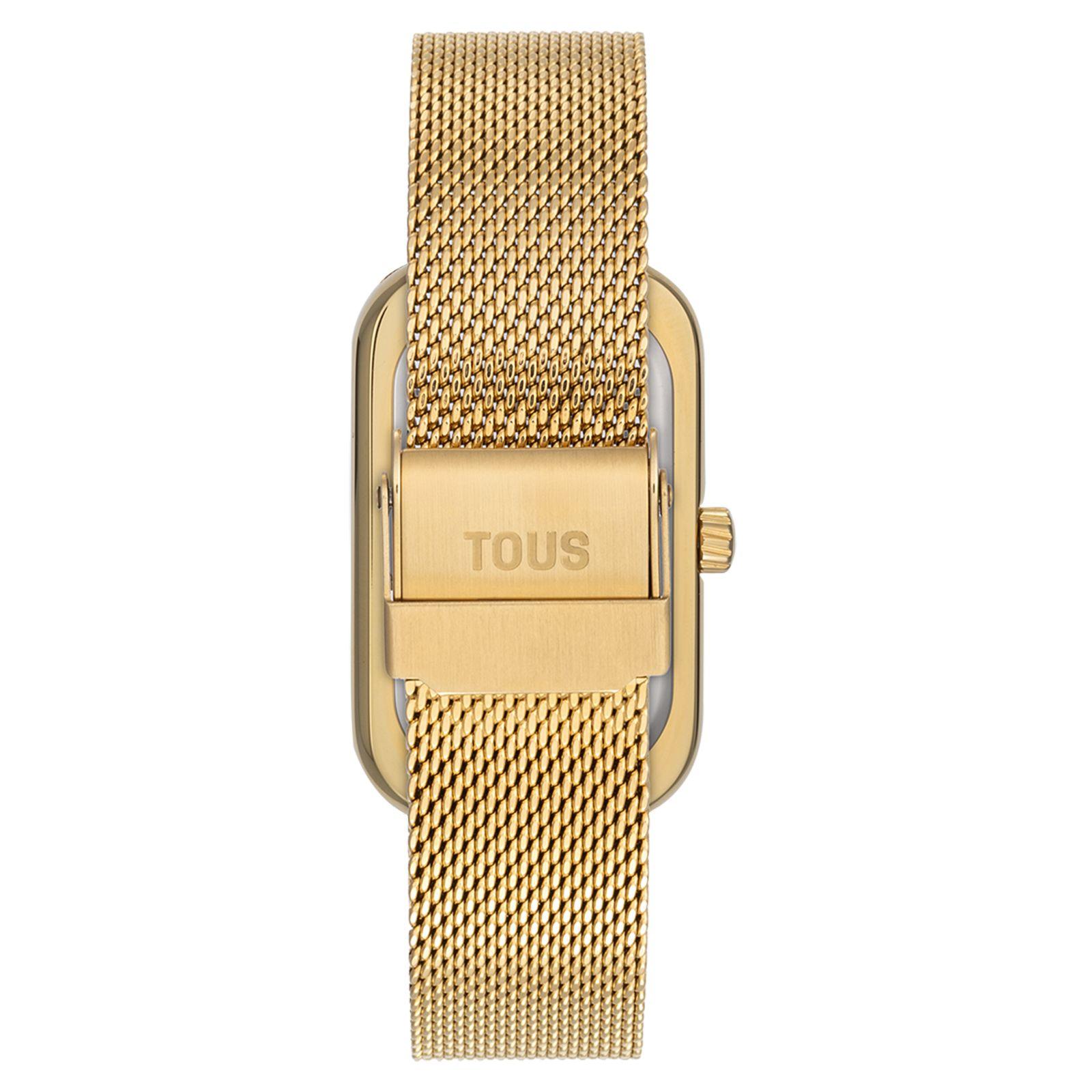Reloj analógico con esfera de nácar y brazalete dorado T-Band Club-2