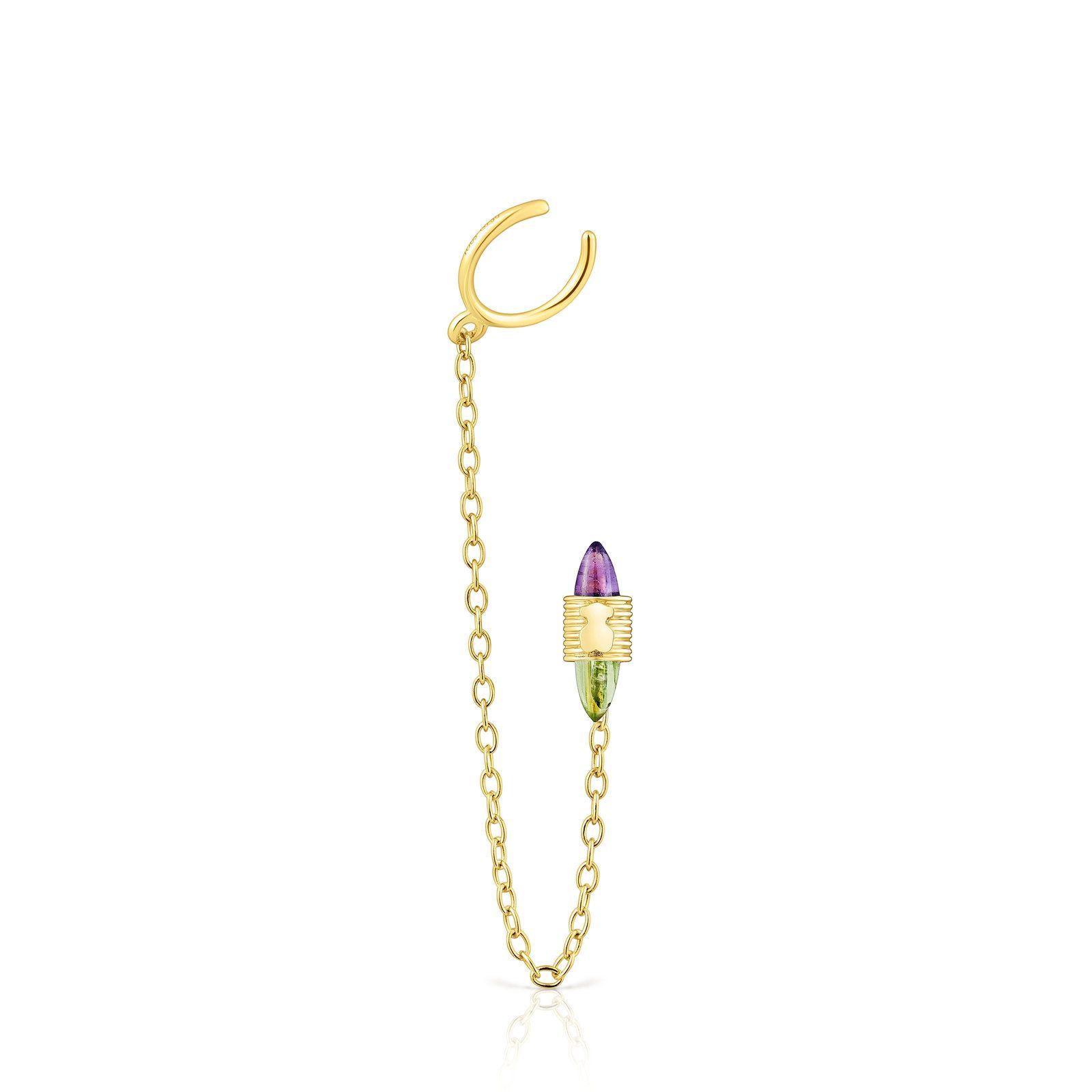 Aro Earcuff cadena de oro y gemas Lure Tous-0