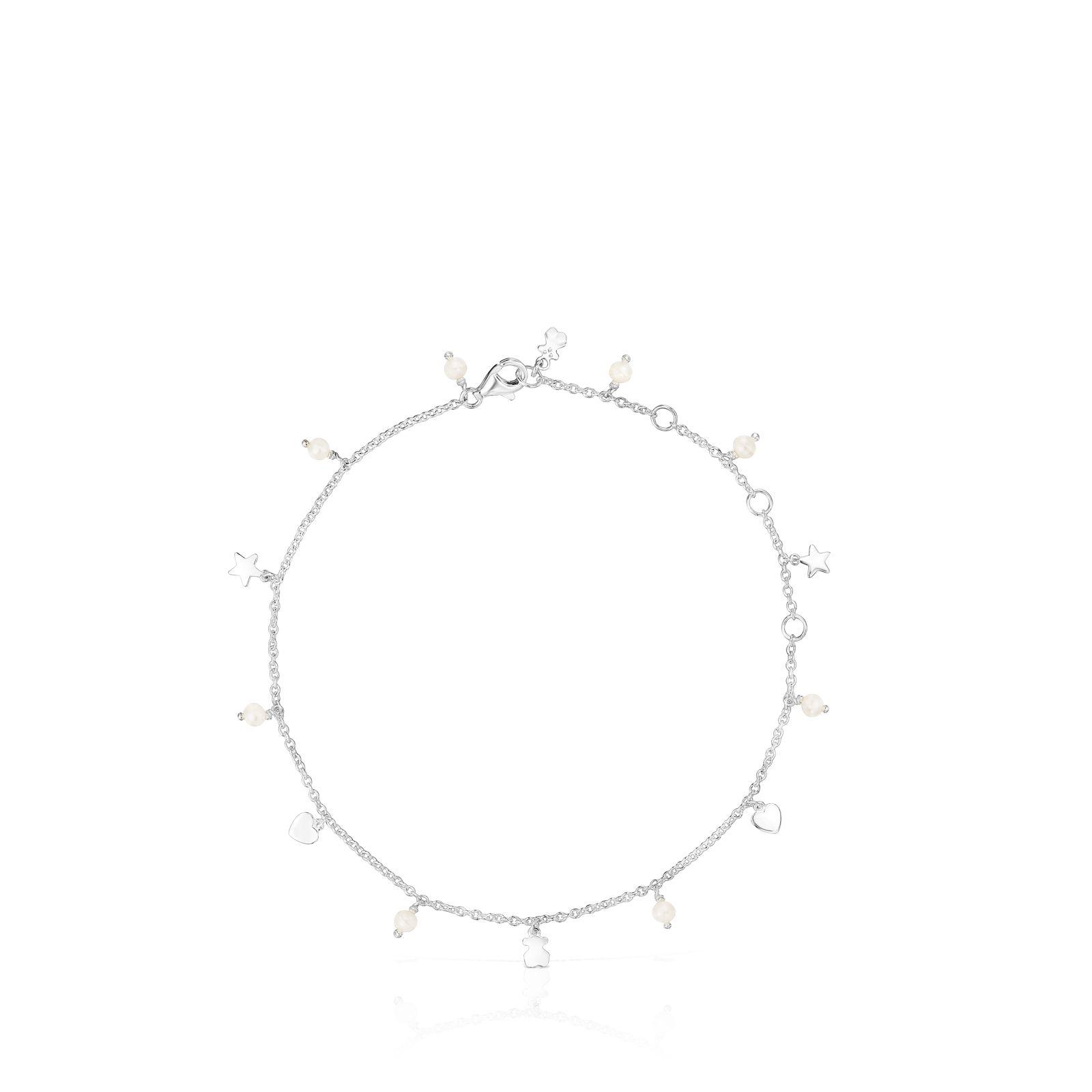 Tobillera Cool Joy de Plata y Perlas-1