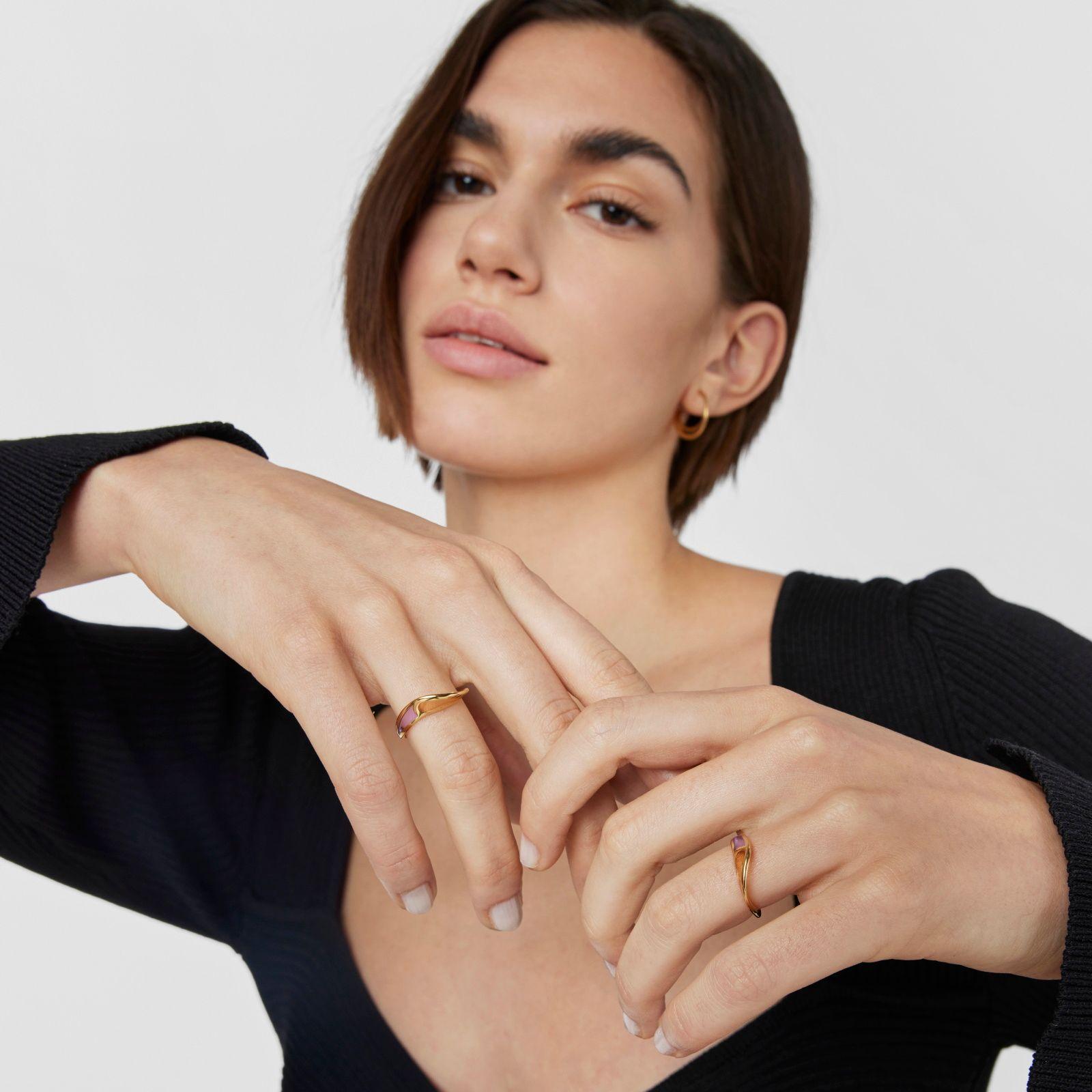 Anillo de vermeil con esmalte lila y naranja Gregal Tous-3