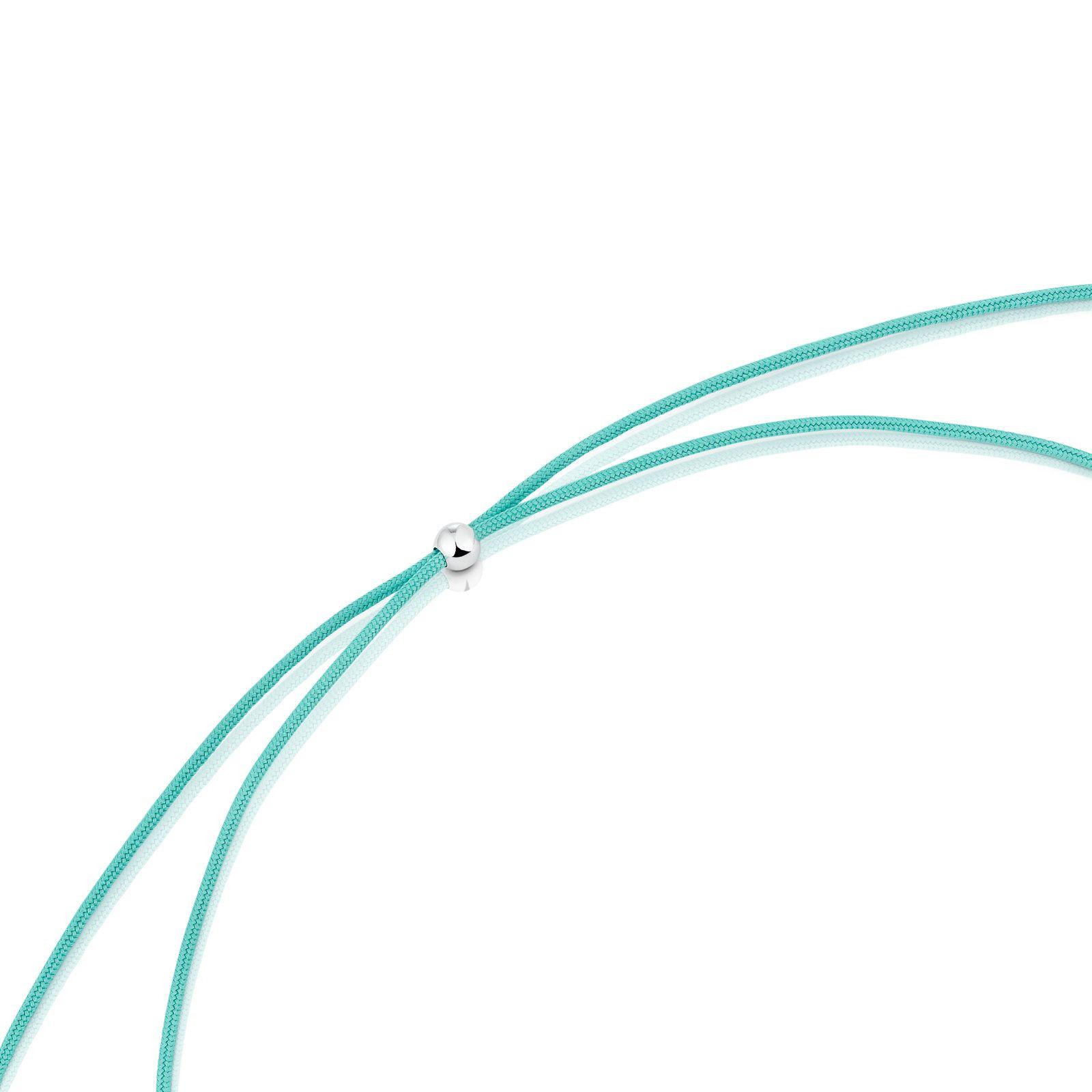 Collar de plata, cristal de Murano y nylon azul Icon Glass-2