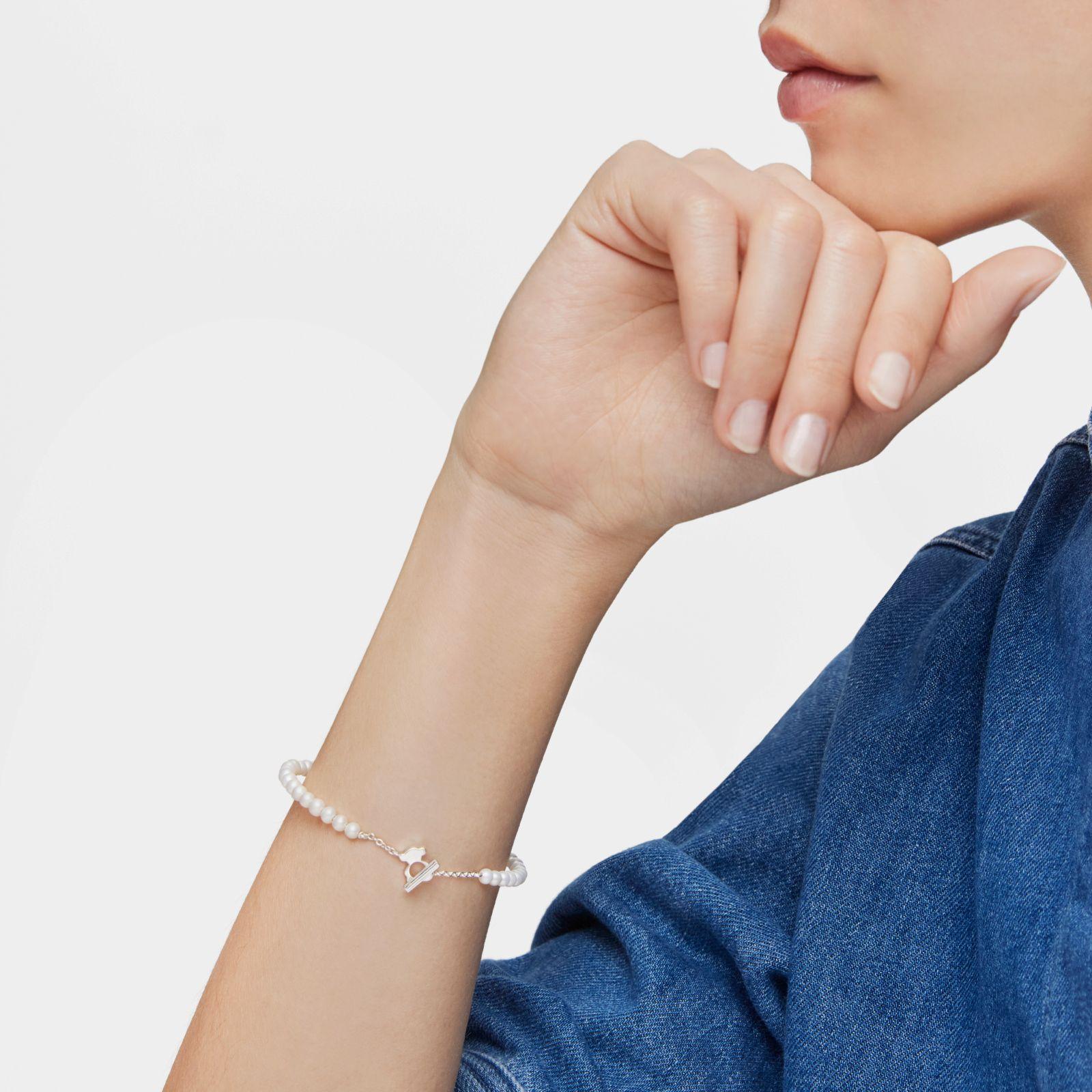 Pulsera esclava con perlas cultivadas I-Bear-5